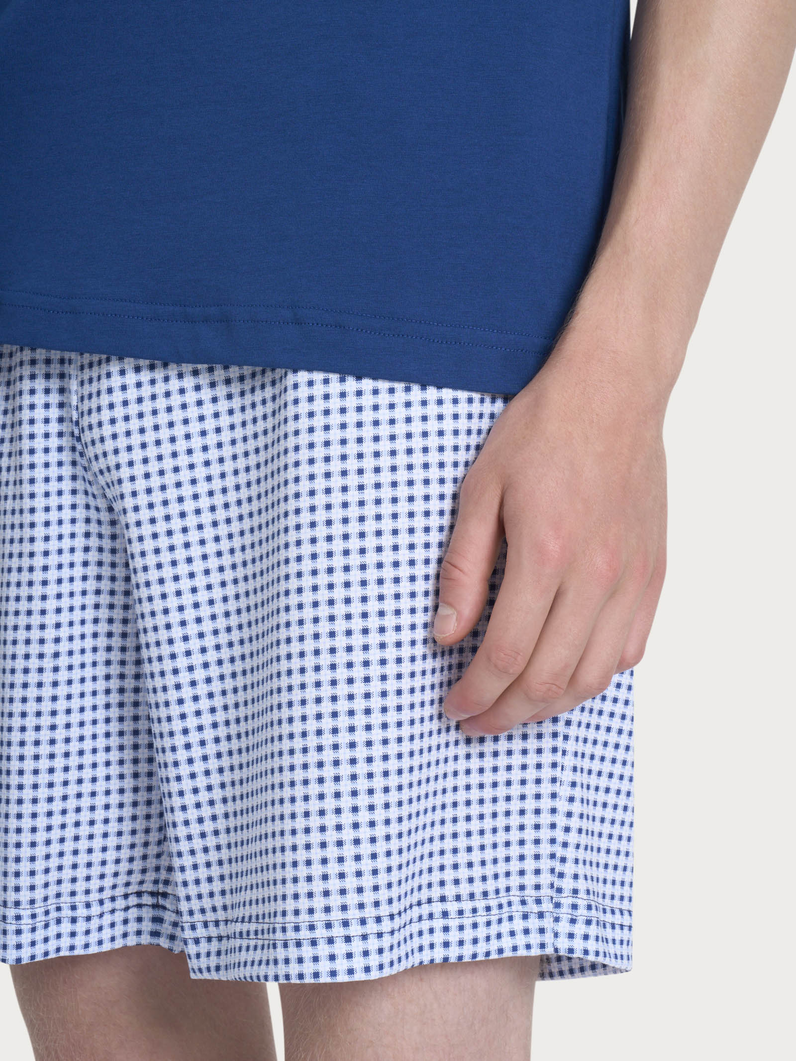 Pigiama corto girocollo in Jersey di Cotone - Fant. Navy Peony - Image 3