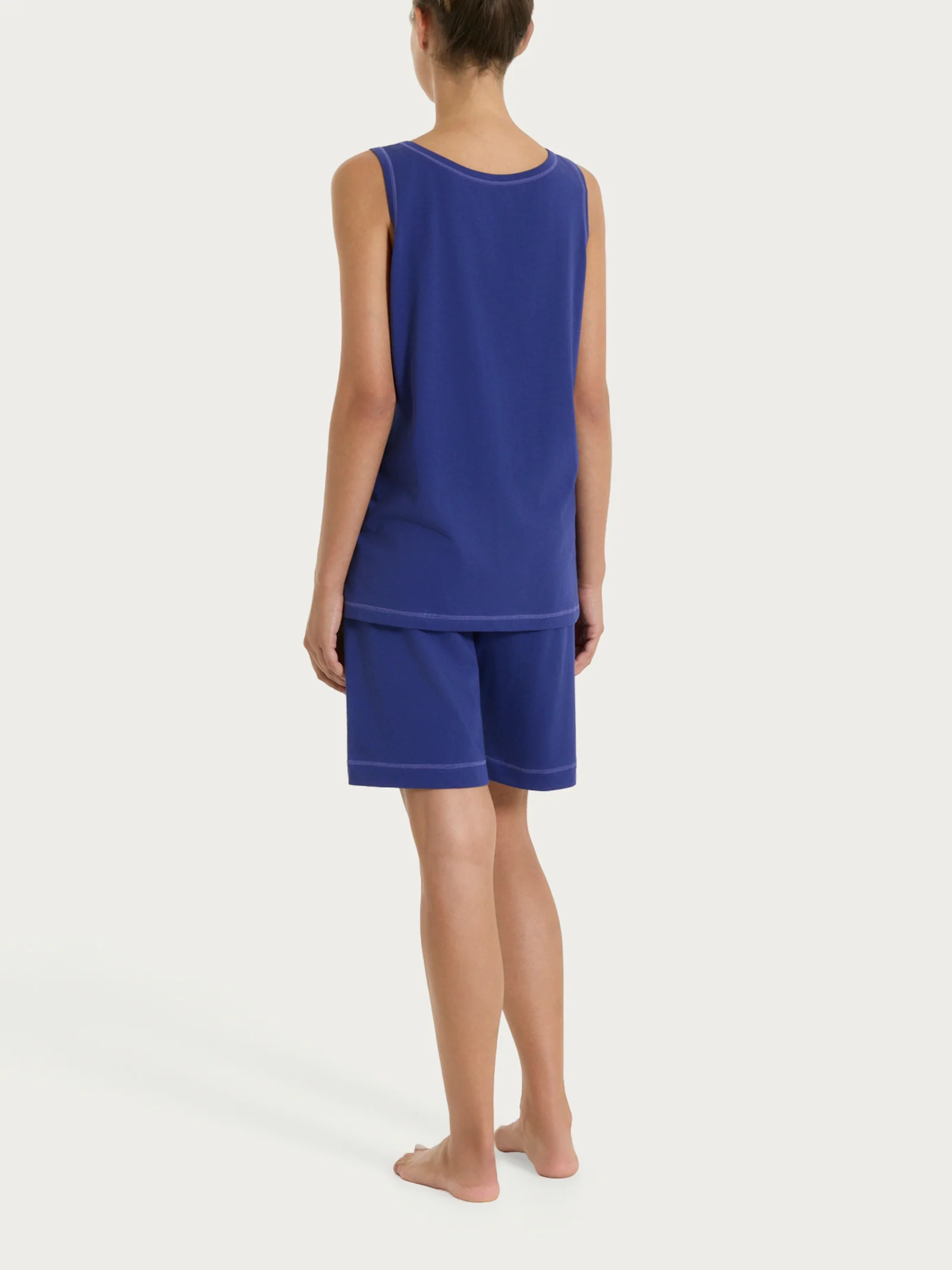 Pigiama corto smanicato in Jersey di Cotone - Navy Blue - Image 2
