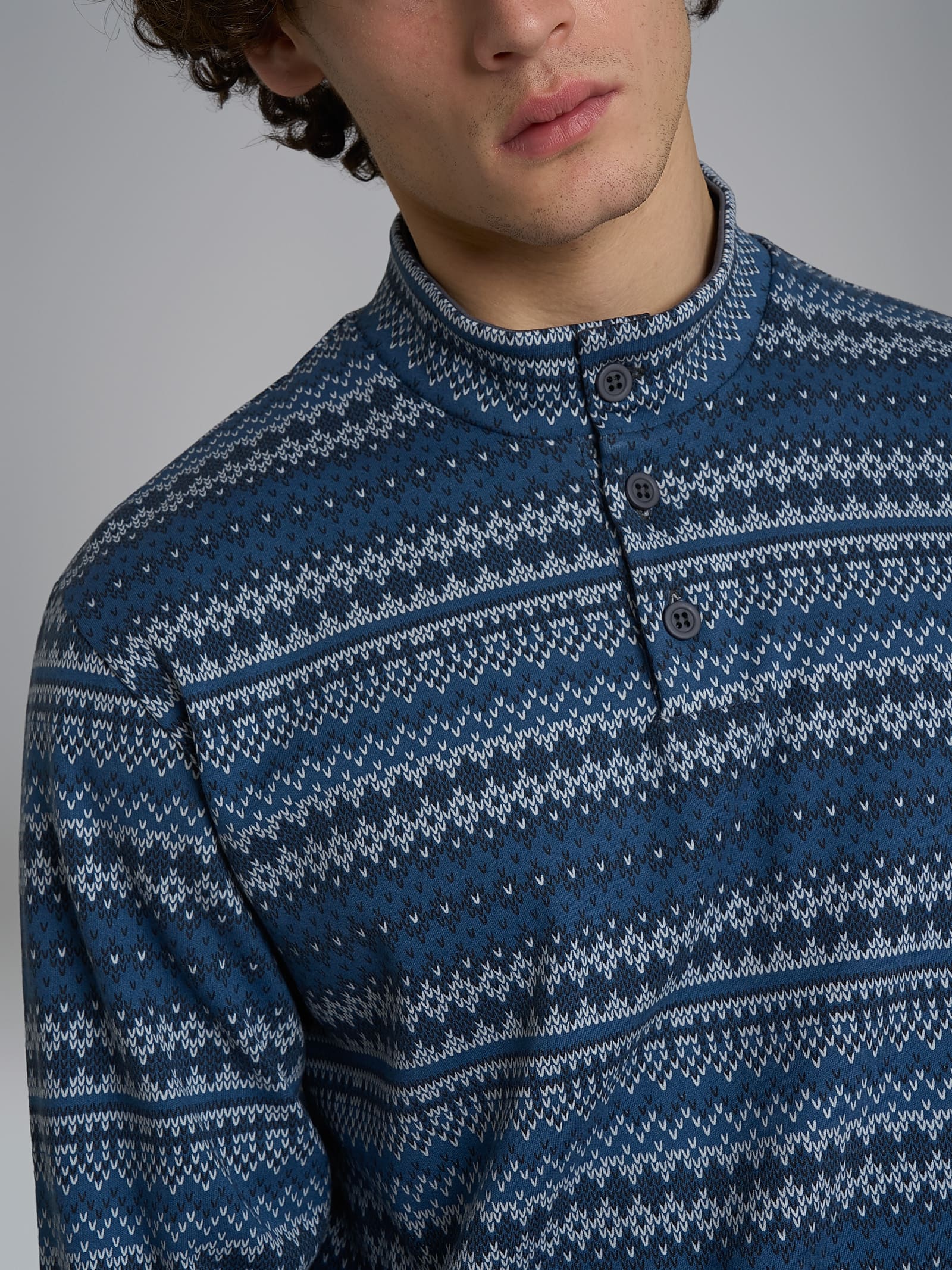 Pigiama lupetto con punto rasato in interlock di cotone - Fant. Ensign Blue - Image 3