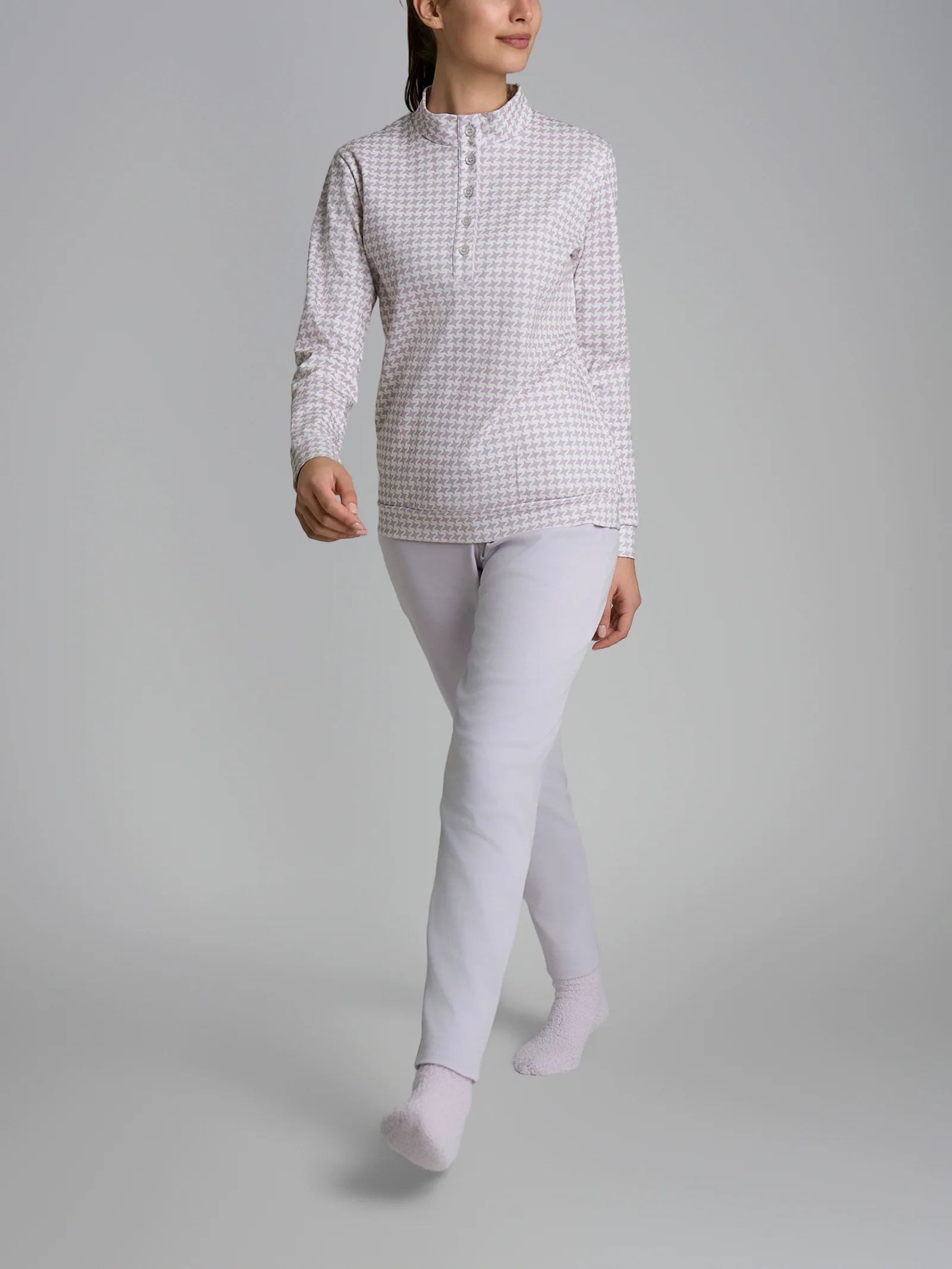 Pigiama lupetto in interlock di cotone - Fant. Lavender Blue Crocette - Image 3