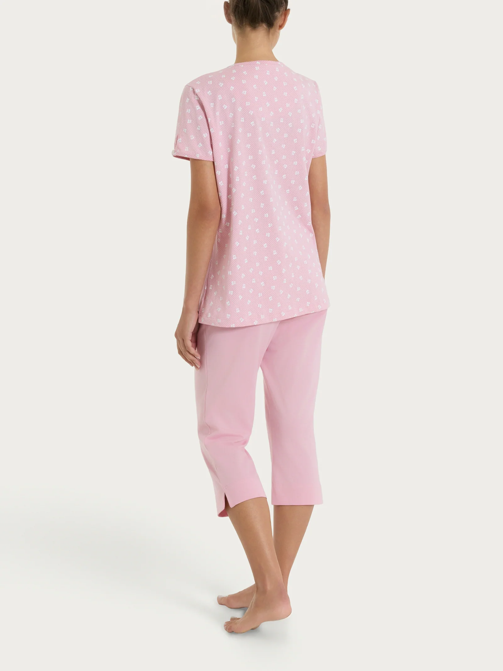 Pigiama pinocchietto in fantasia in Jersey di cotone 52-56 - Fant. Cameo Pink - Image 3