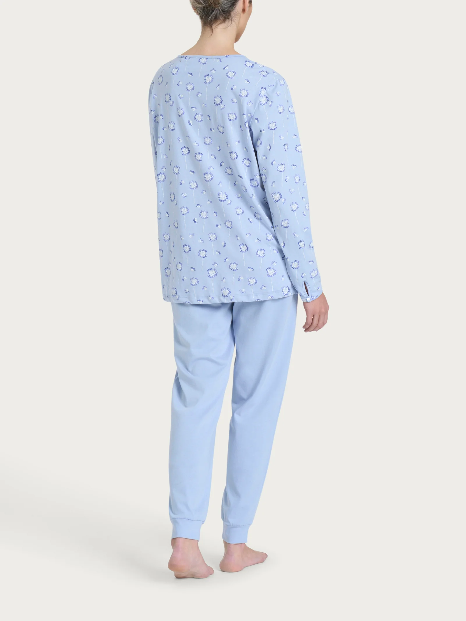 Pigiama serafino con arricciatura in Jersey di cotone 54-60 - Fant. Brunnera Blue - Image 2