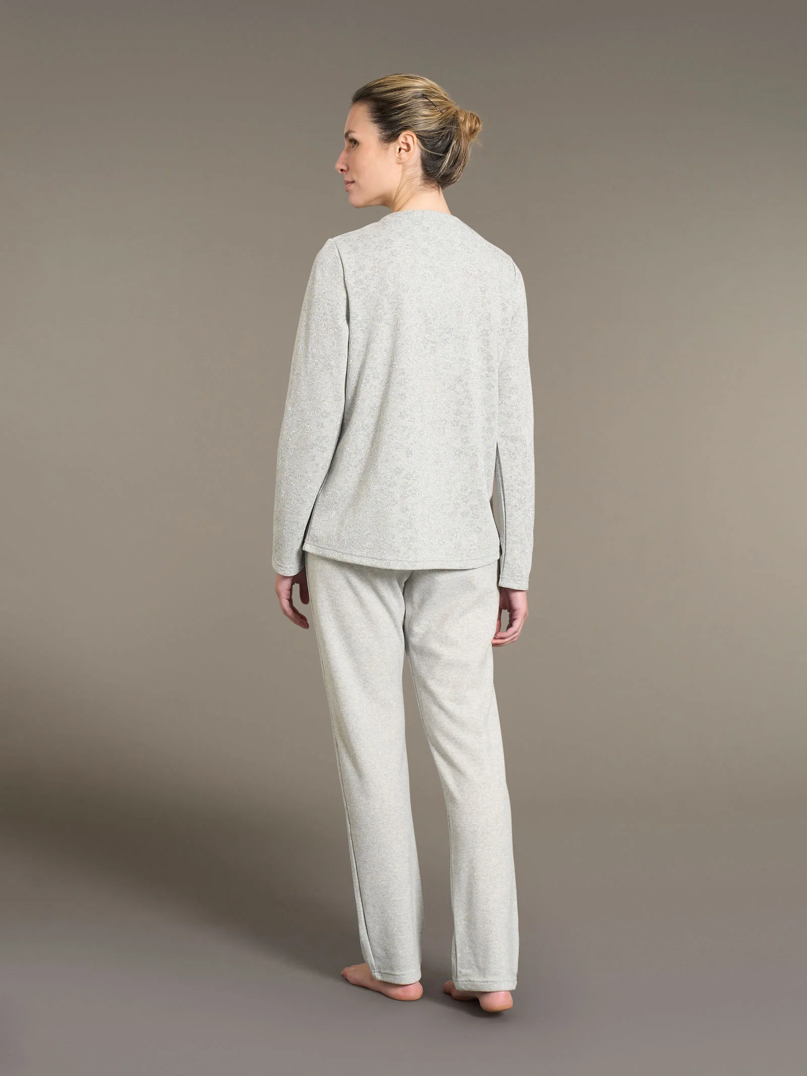 Pigiama serafino in Cotton Eco Pile e Lurex - Fant.Vapore Mel. - Image 2