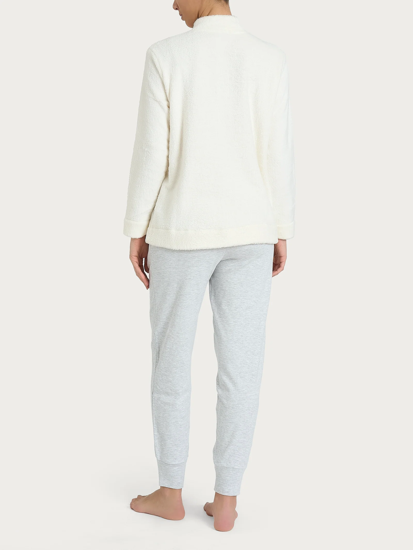 Pigiama serafino in Polar Fleece - Avorio - Image 2