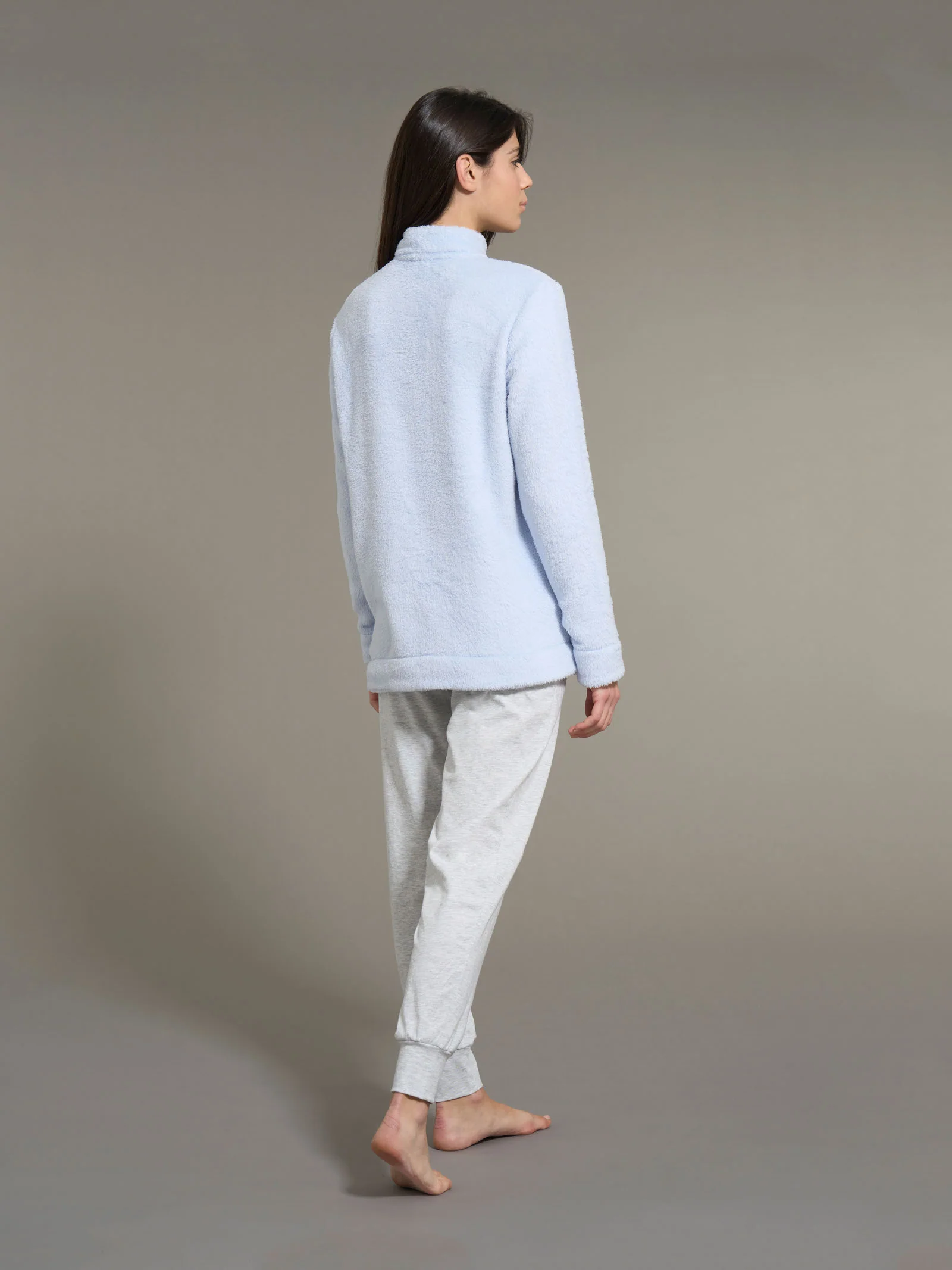 Pigiama serafino in Polar Fleece - Xenon Blue - Image 2