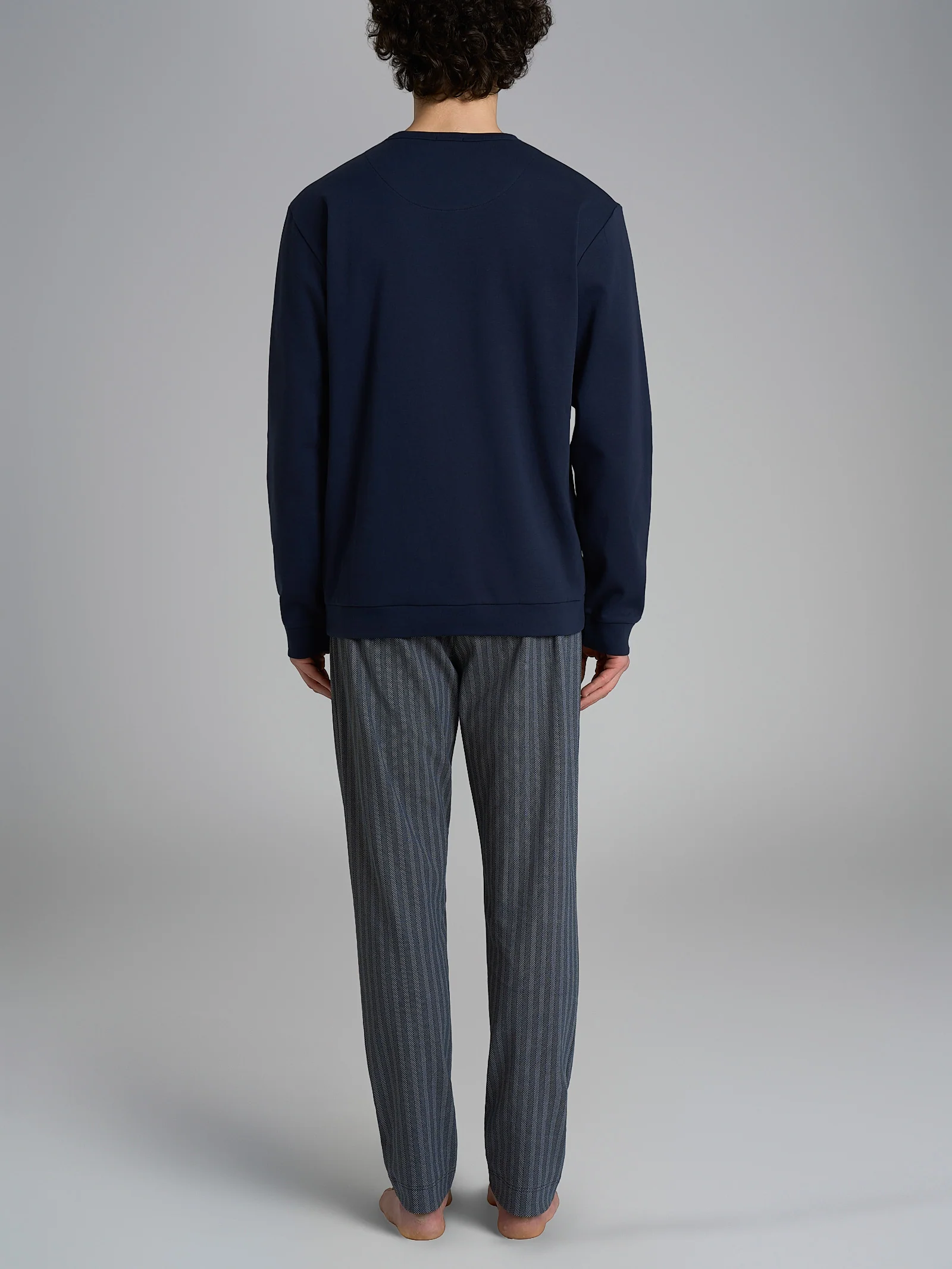 Pigiama spigato a serafino in interlock di cotone 44-56 - Fant. Notte Spigato - Image 2