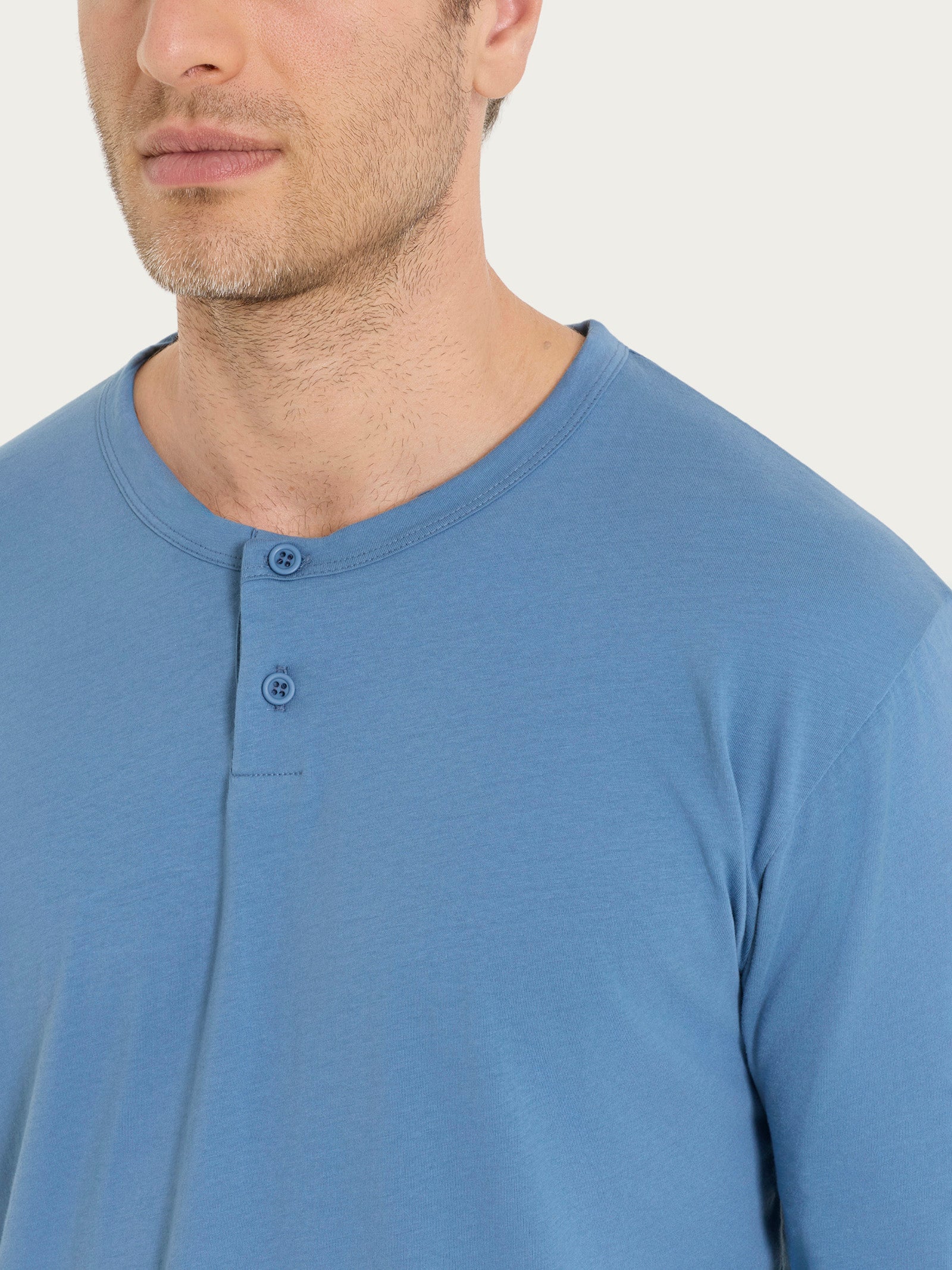 Pigiama tartan a serafino in Jersey di Cotone  - Fant. Coronet Blue - Image 3