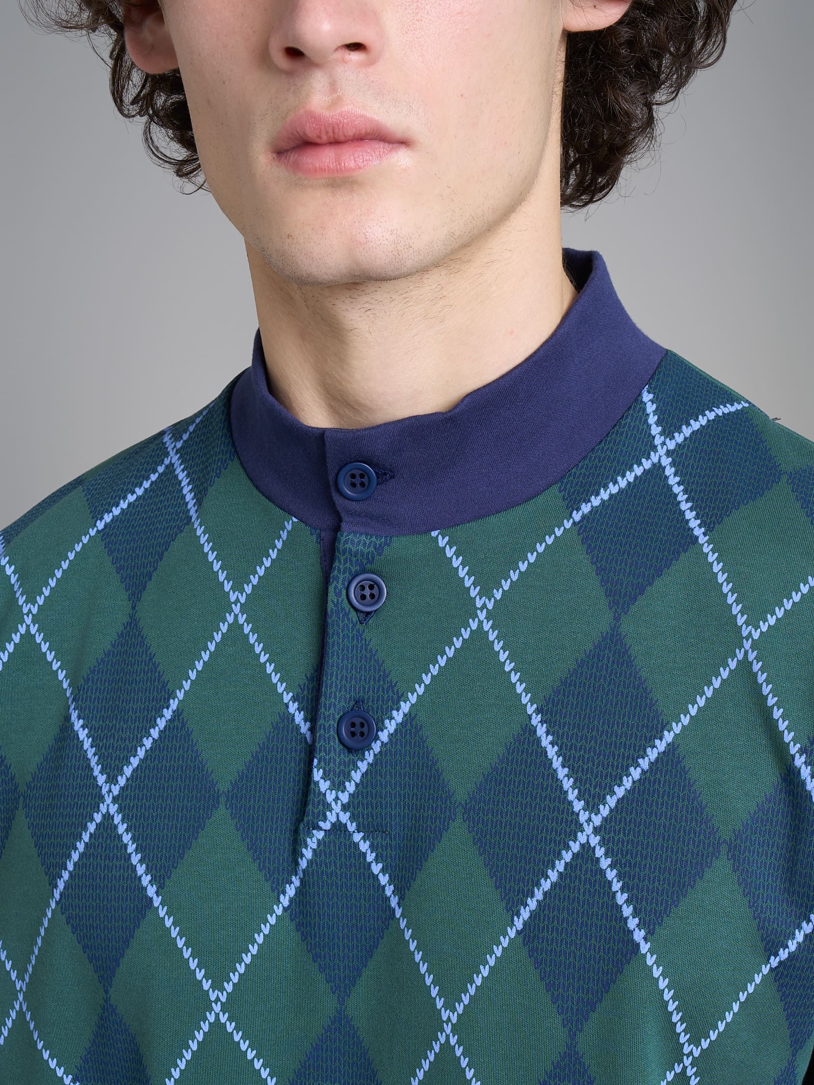 Pigiama tartan con collo lupetto in interlock di cotone - Fant. Trekking Green - Image 3