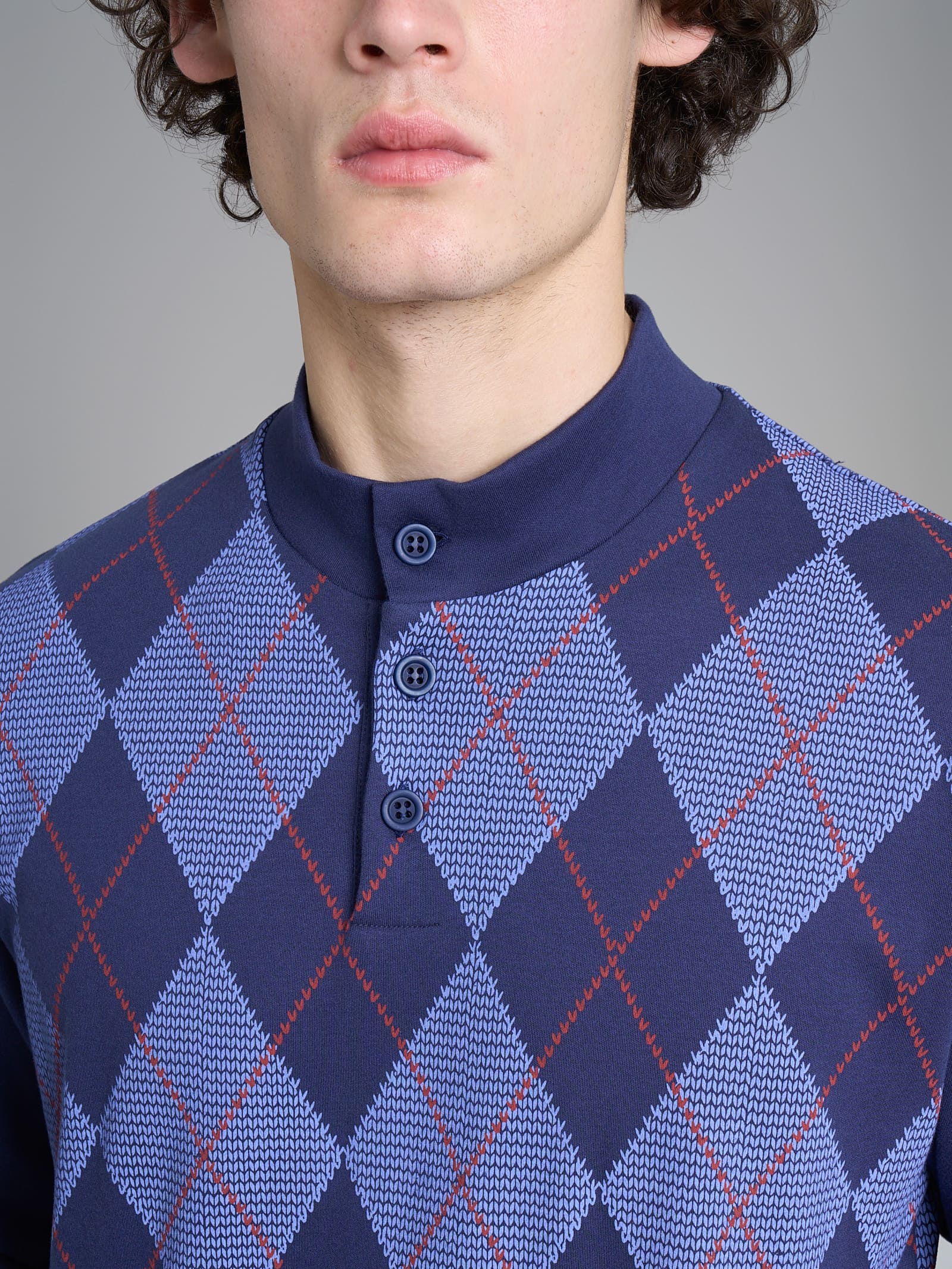 Pigiama tartan con collo lupetto in interlock di cotone - Fant. Naval Academy - Image 3