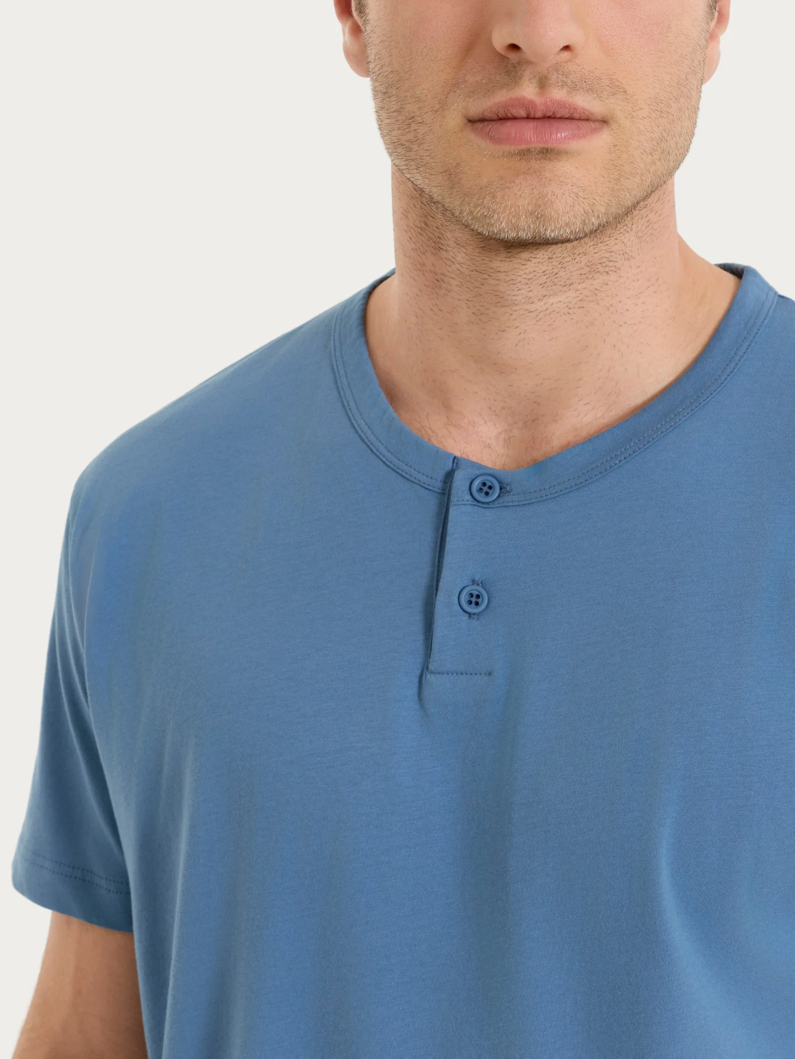 Pigiama tartan con girocollo in Jersey di Cotone  - Fant. Coronet Blue - Image 4