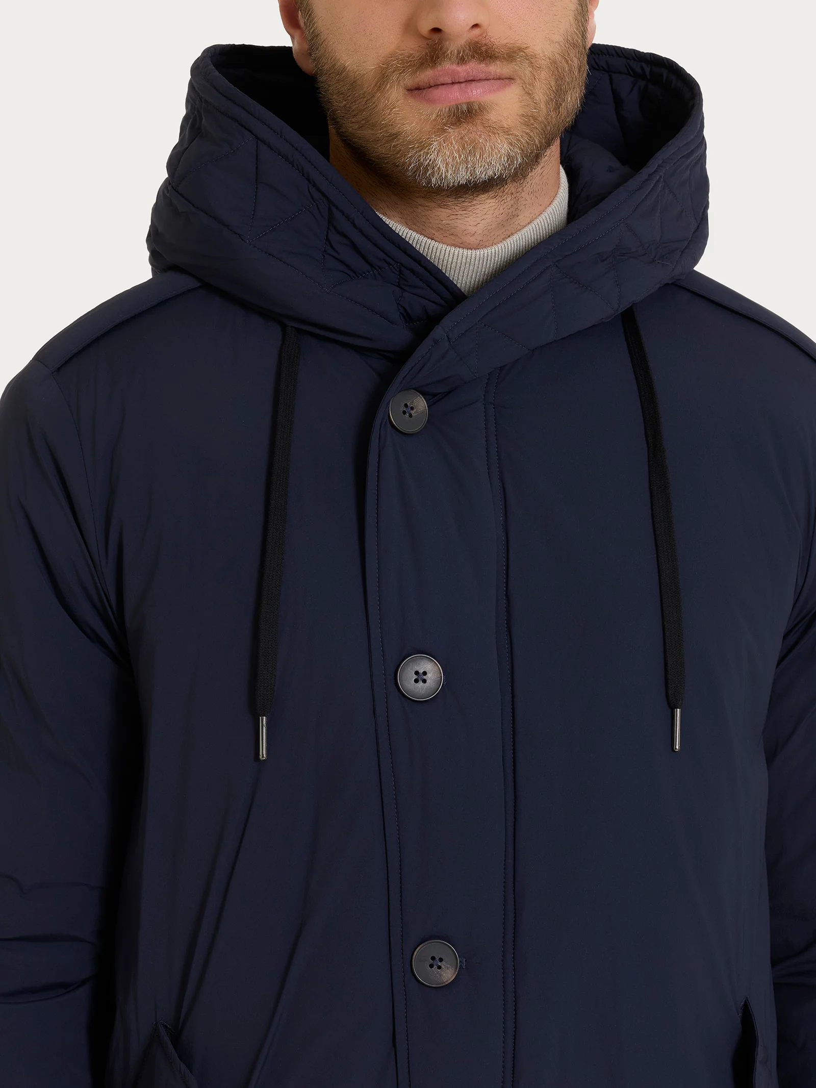 Piumerino Anorak imbottito in lana  - Navy - Image 4