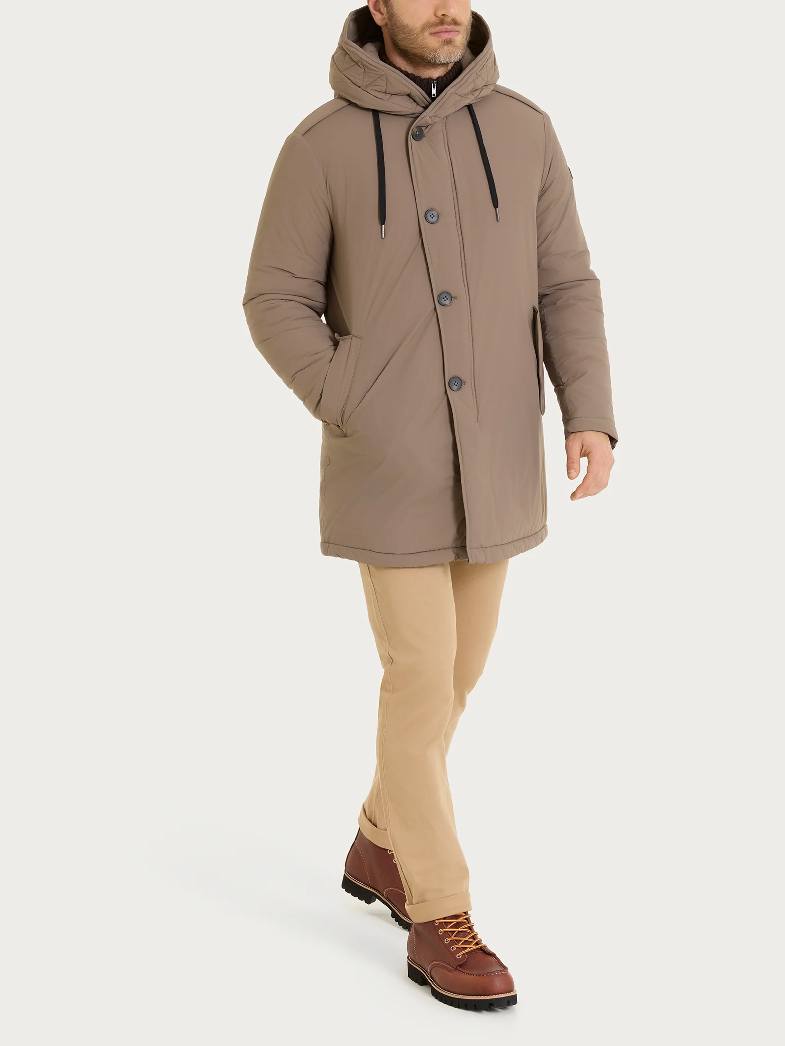 Piumerino Anorak imbottito in lana  - Fango - Image 6