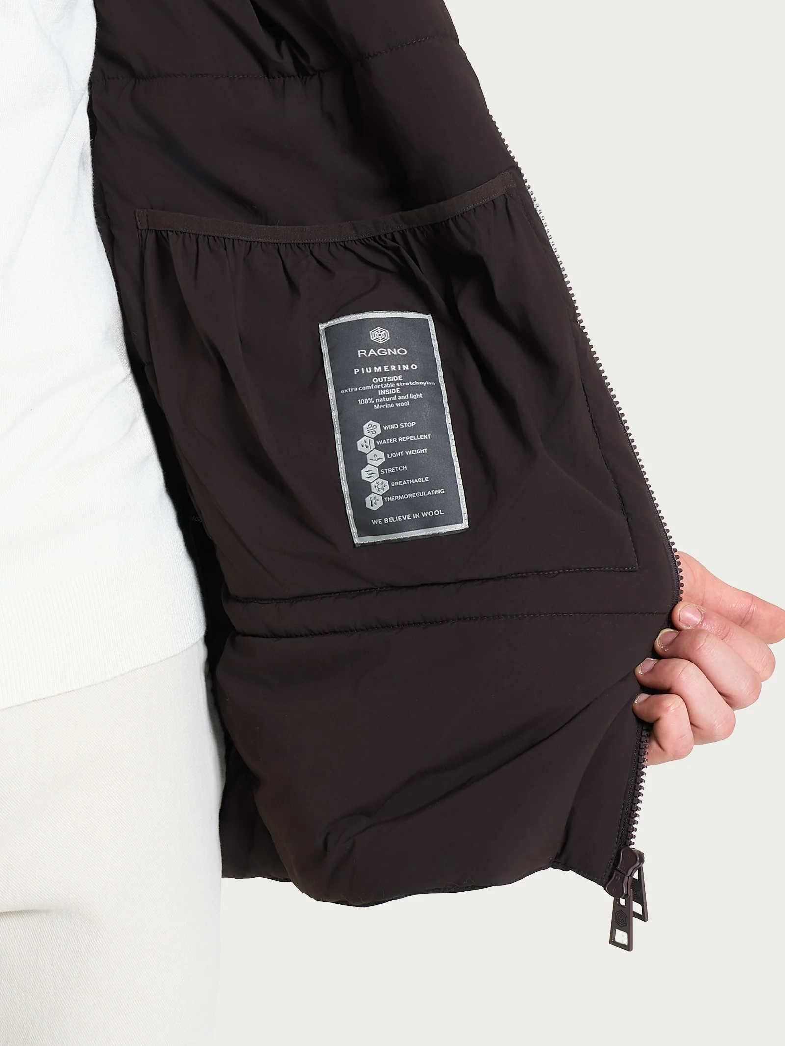 Piumerino Parka in lana con cappuccio - Chocolate Torte - Image 3