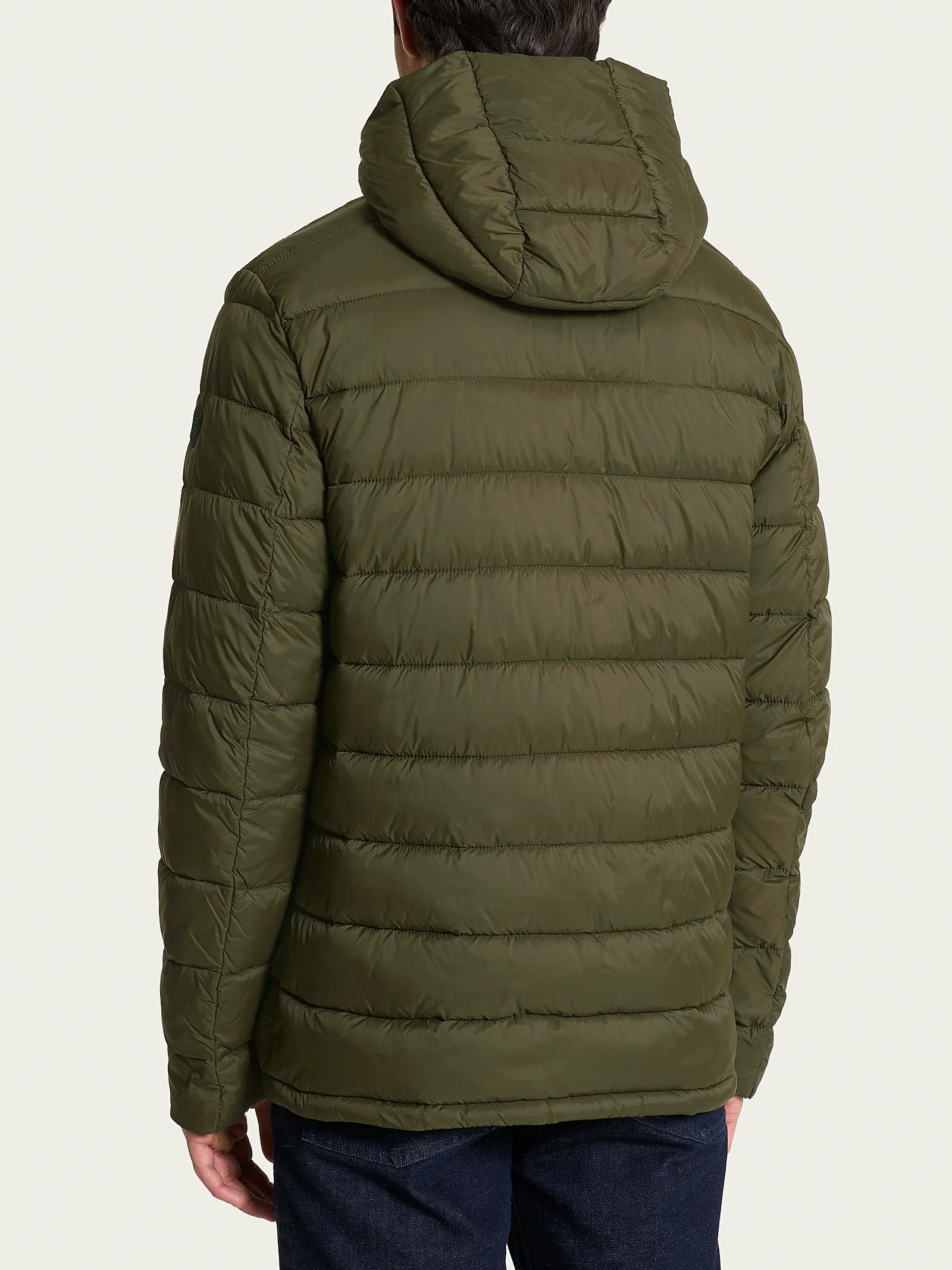 Piumino con cappuccio in Vegan Down - Dark Olive - Image 2