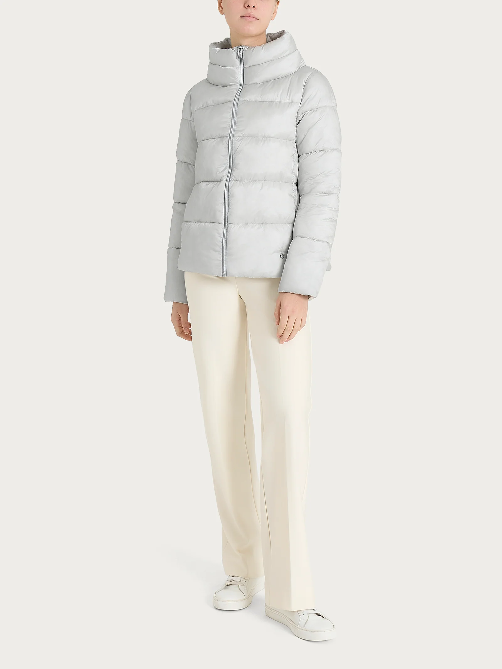 Piumino con collo alto in Vegan Down - Dawn Blue - Image 4