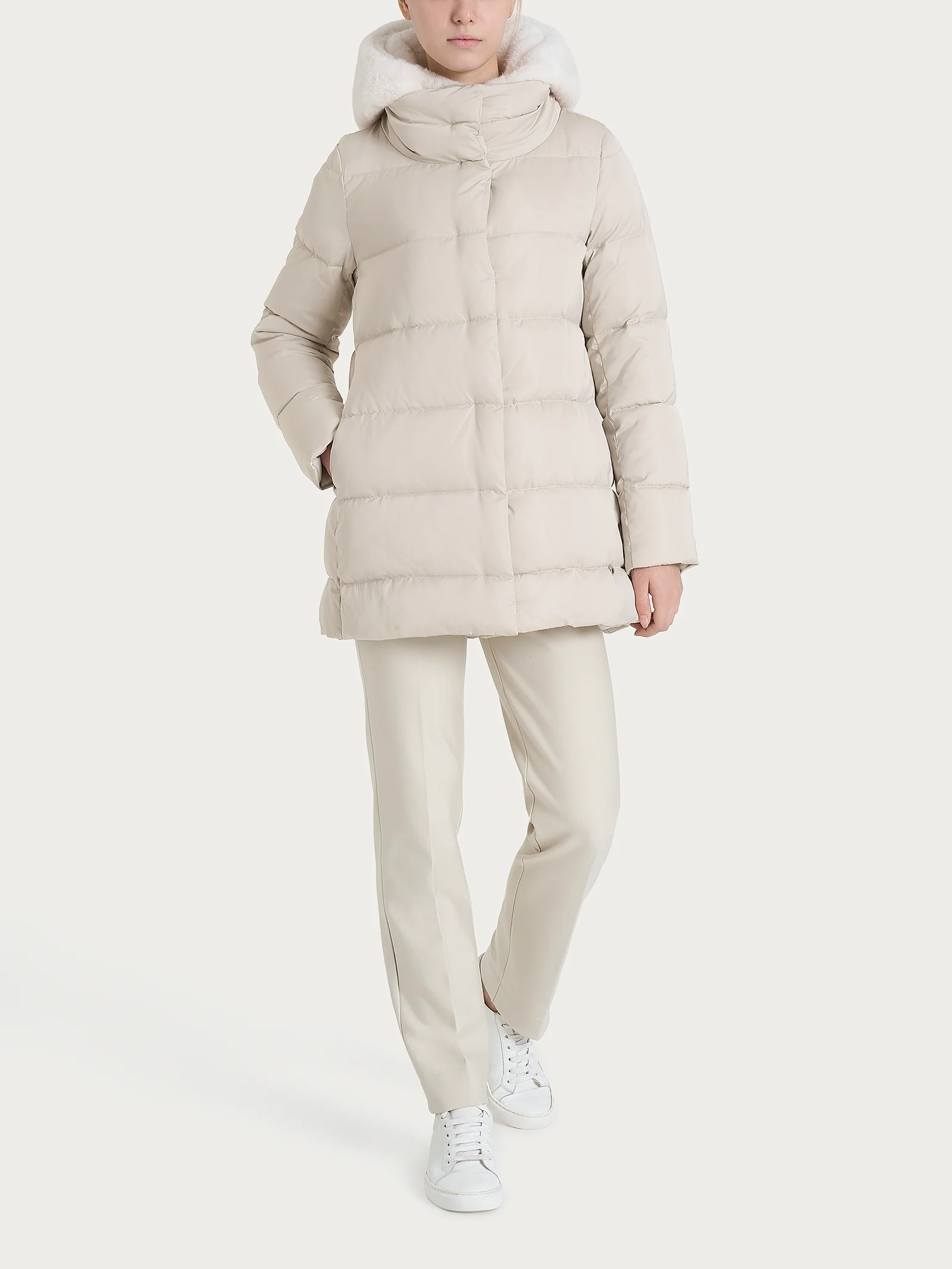 Piumino con Vegan Fur interna removibile - Champignon - Image 8