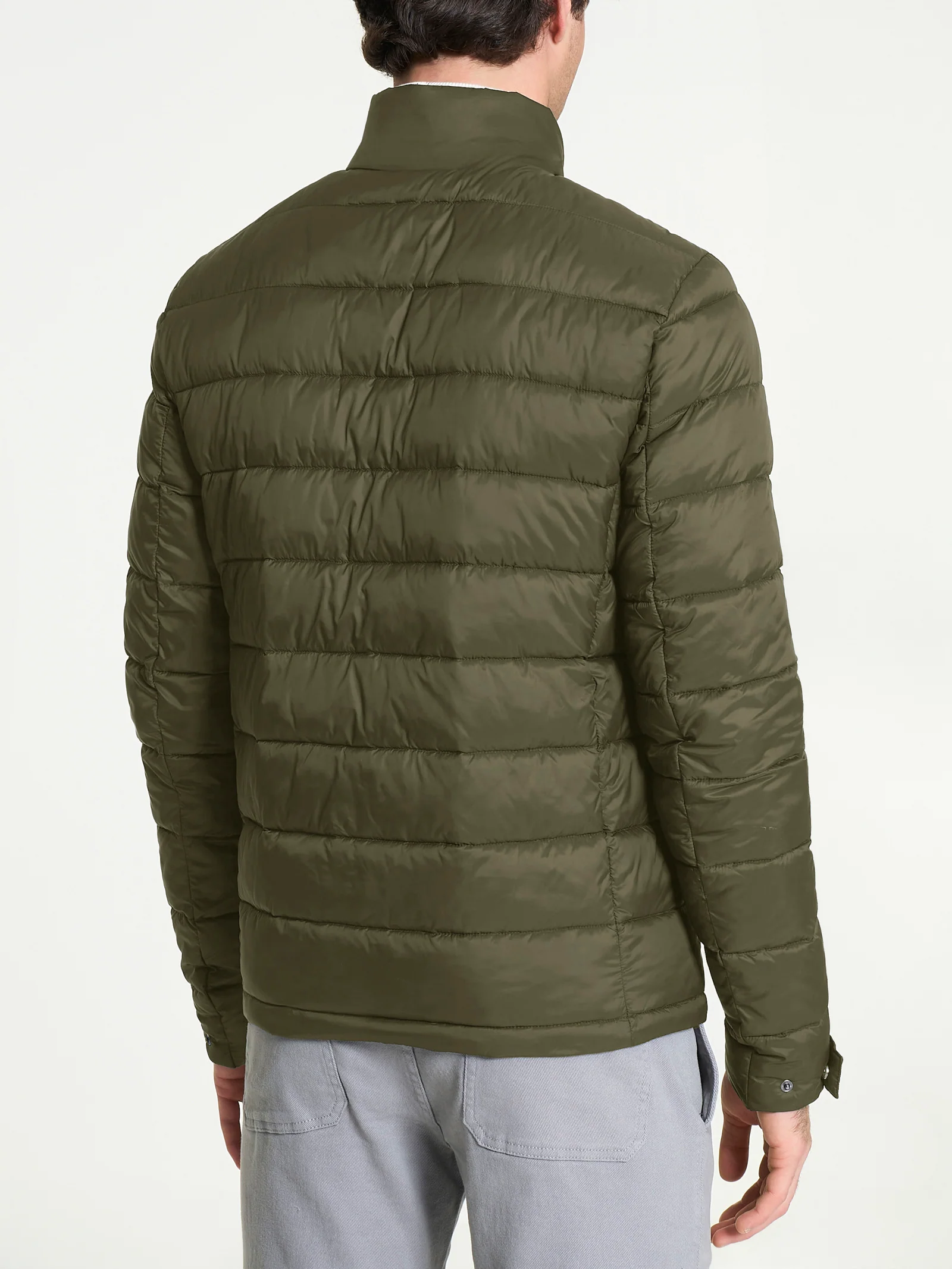 Piumino corto classico in Vegan Down - Dark Olive - Image 2