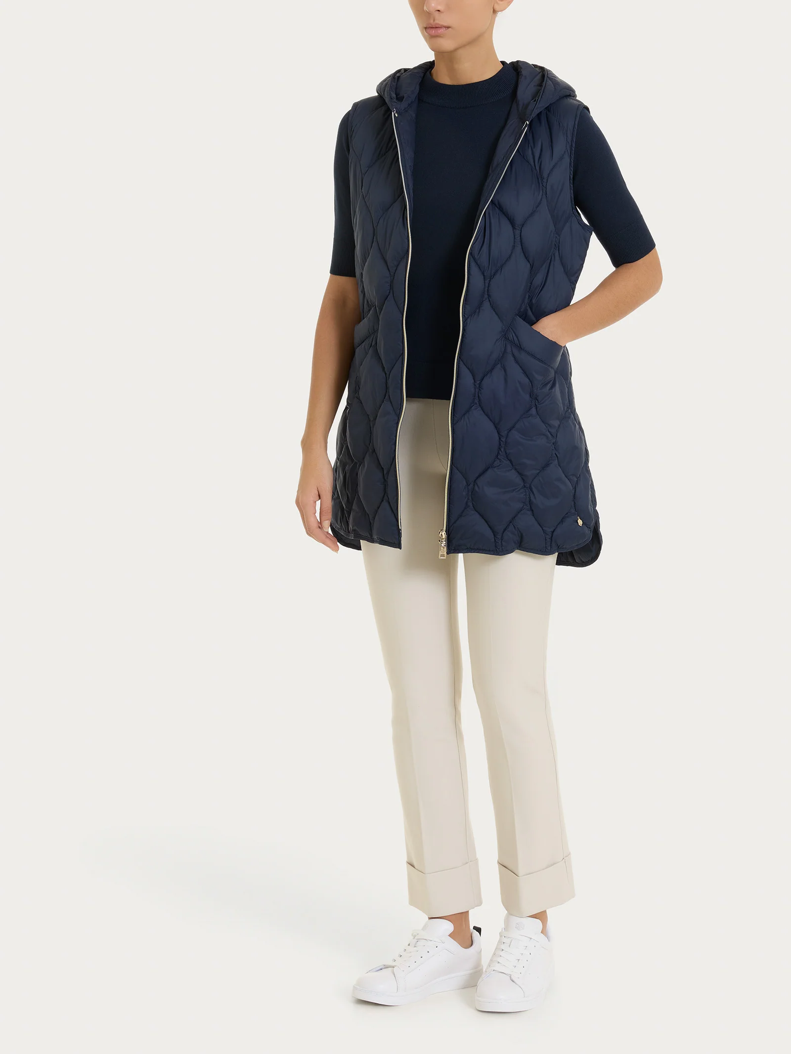 Piumino smanicato con cappuccio Onion Quilt - Bleu - Image 7
