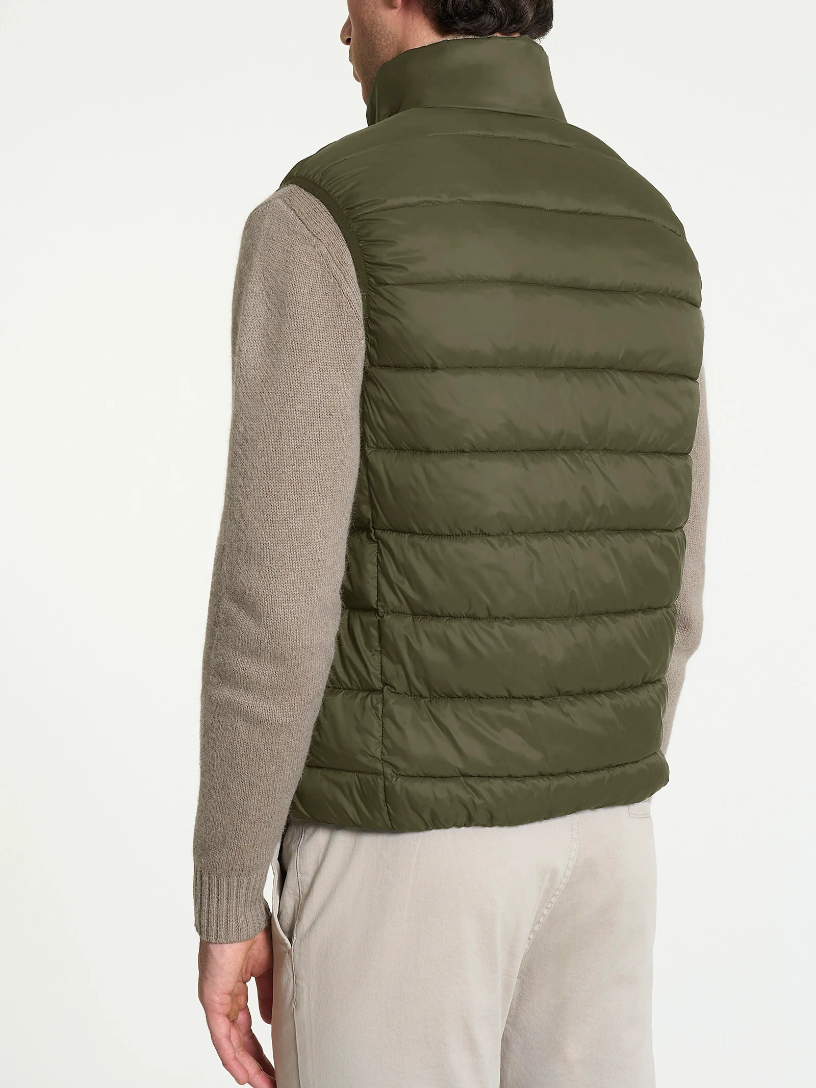 Piumino smanicato in Vegan Down - Dark Olive - Image 2