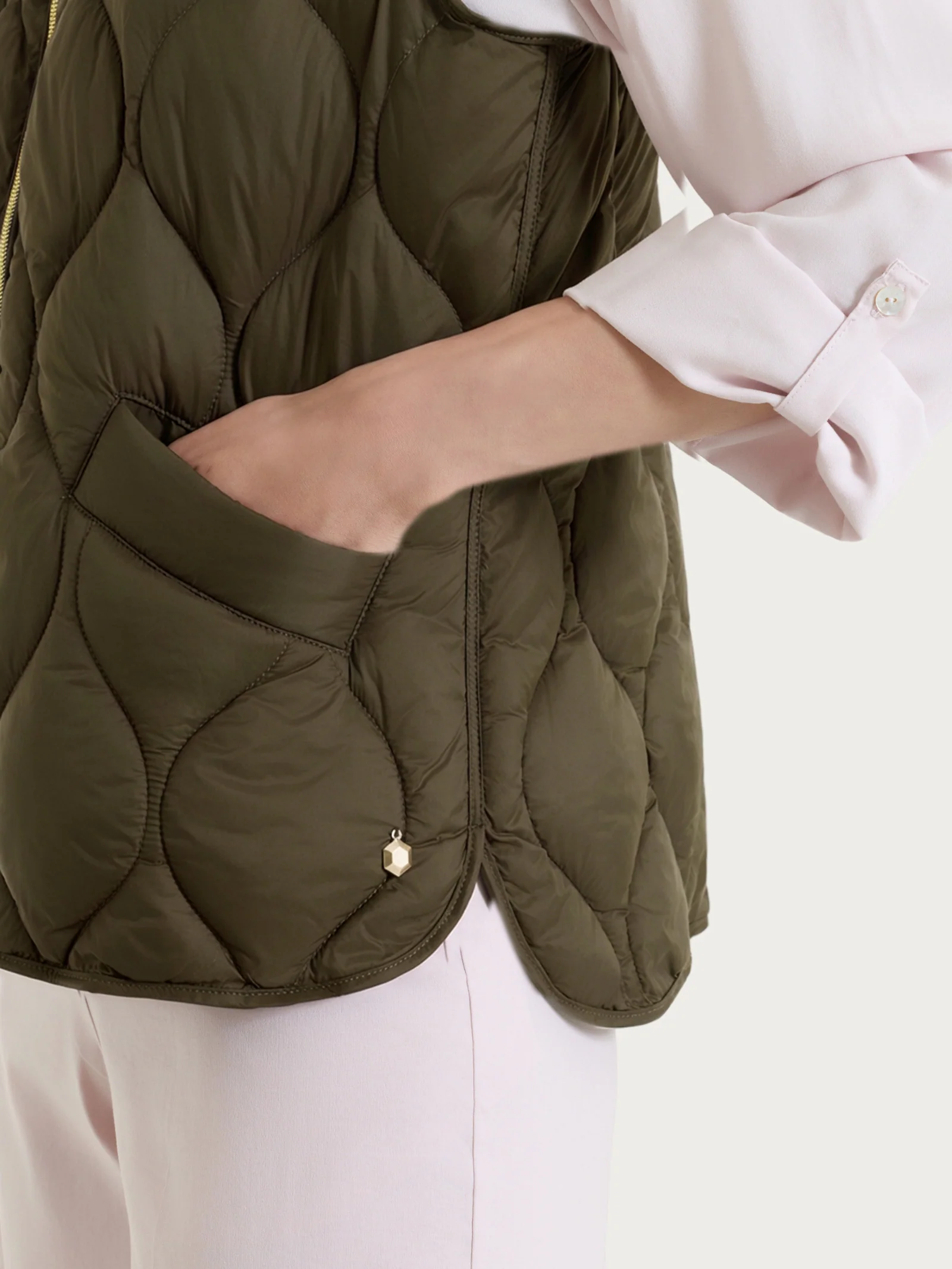 Piumino Smanicato Onion Quilt - Dark Olive - Image 4