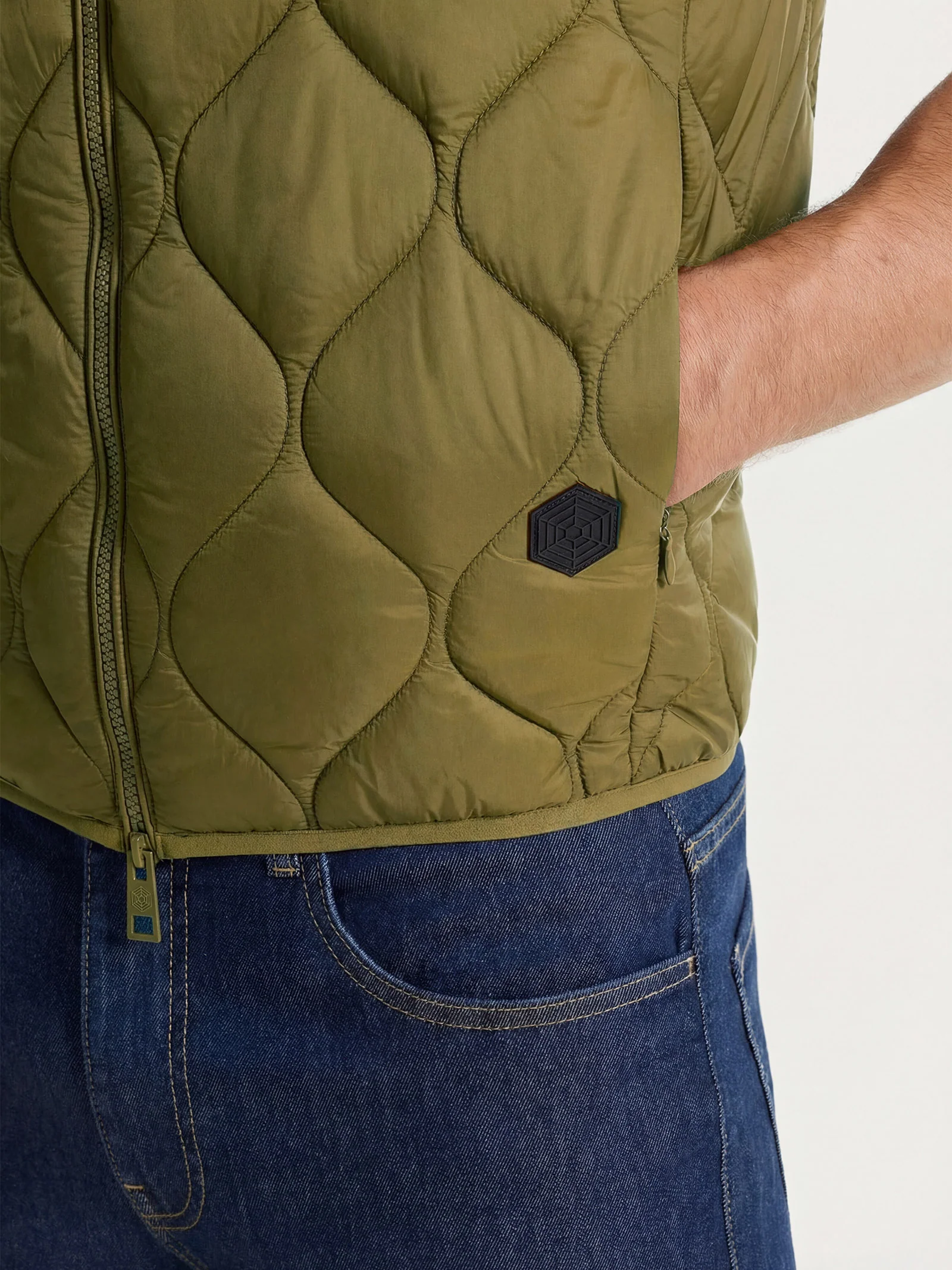 Piumino Smanicato Onion Quilt - Dark Olive - Image 3