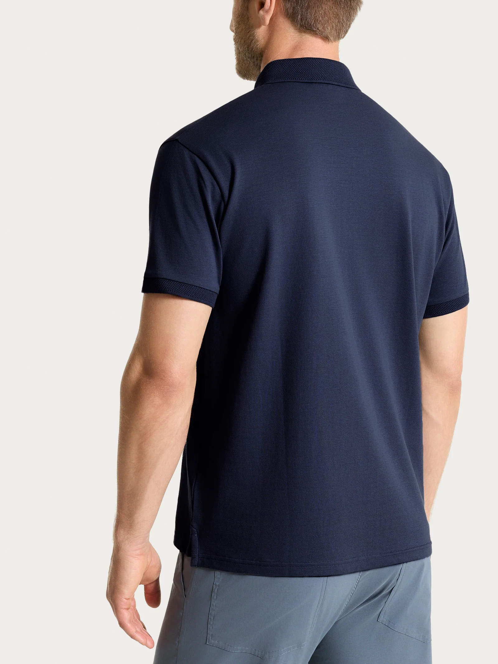Polo a manica corta in Cotone Piquet Double Mercerized - Outer Space - Image 2
