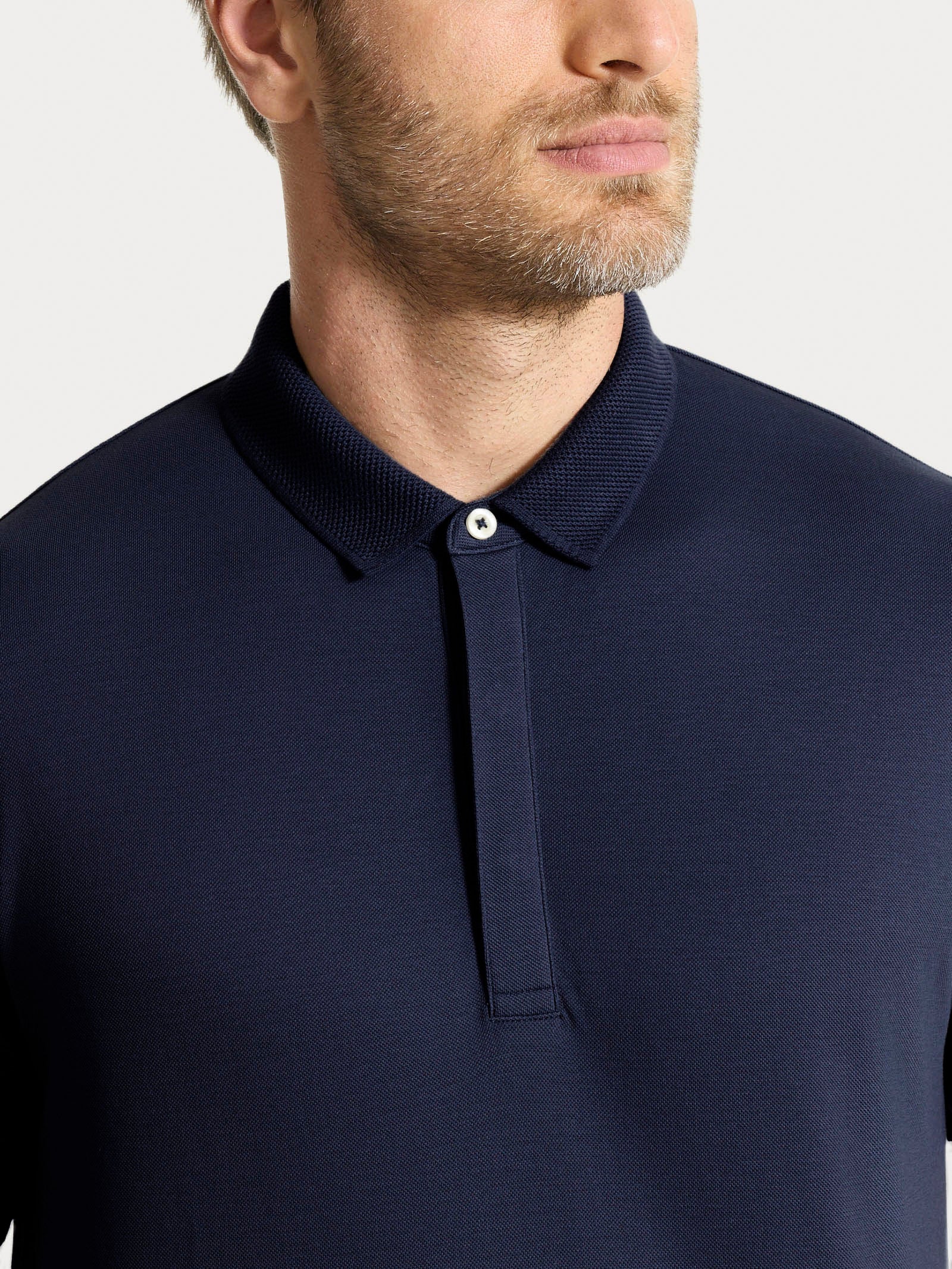 Polo a manica corta in Cotone Piquet Double Mercerized - Outer Space - Image 3