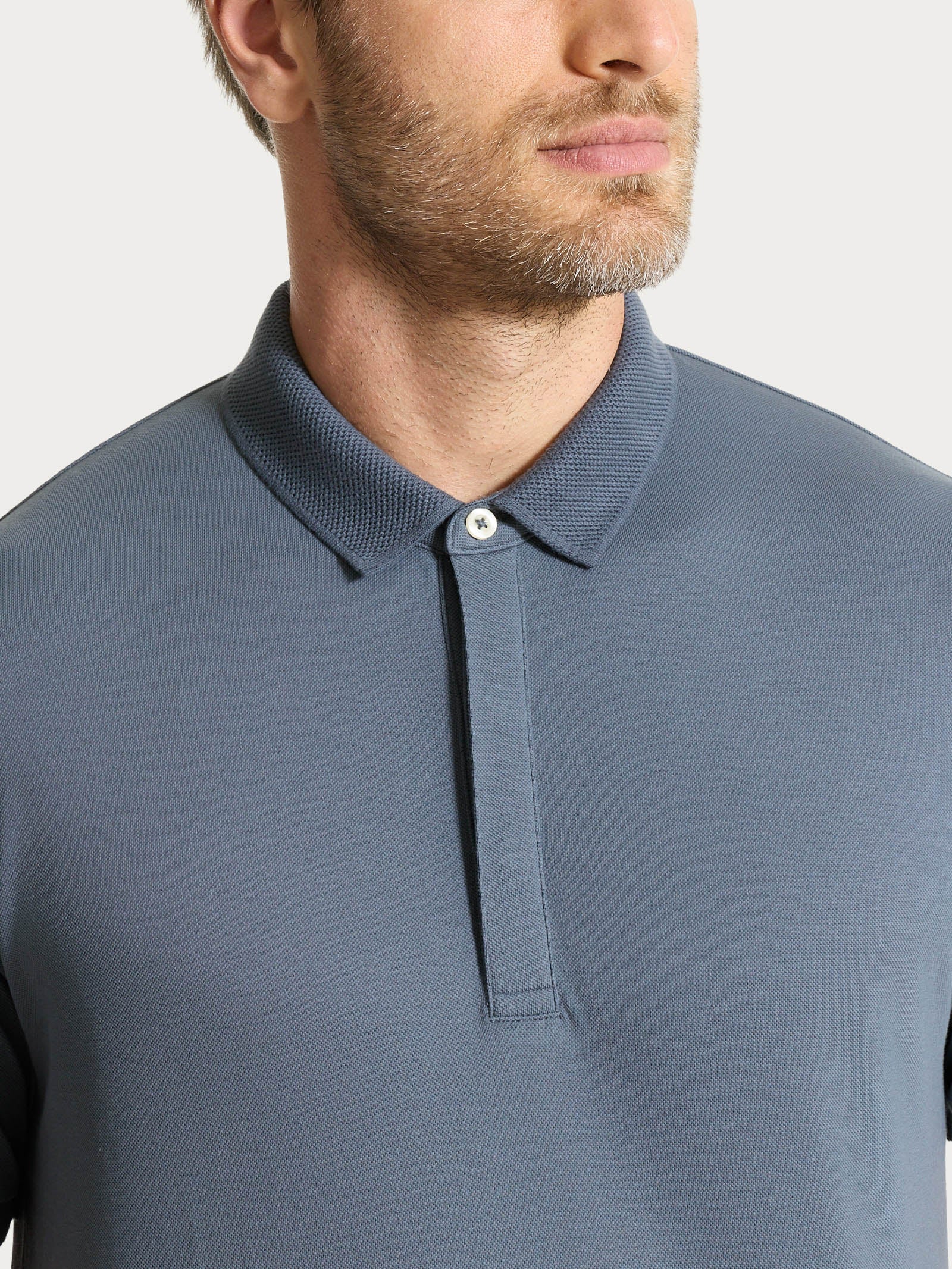 Polo a manica corta in Cotone Piquet Double Mercerized - Turbulence - Image 3