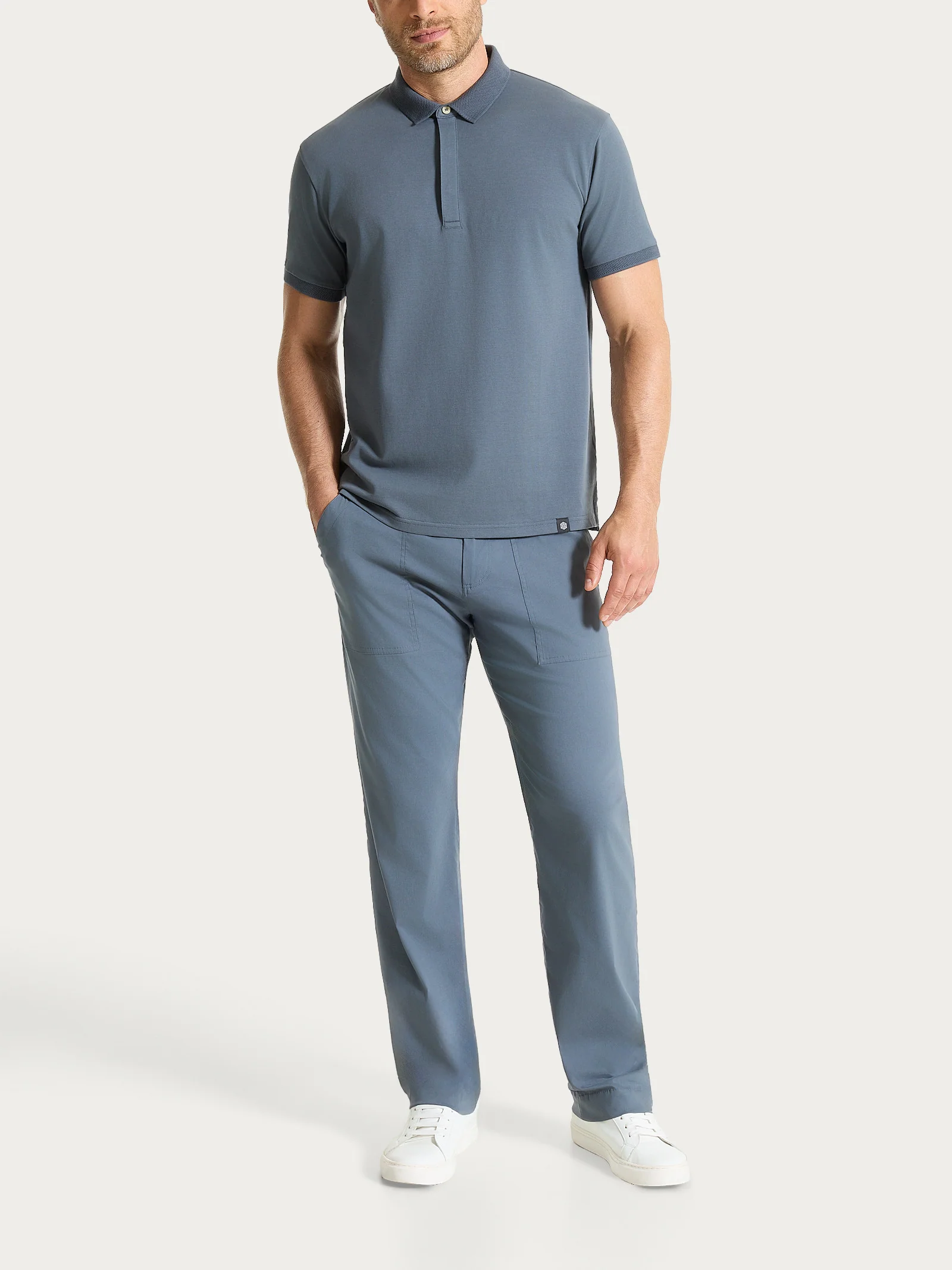 Polo a manica corta in Cotone Piquet Double Mercerized - Turbulence - Image 4