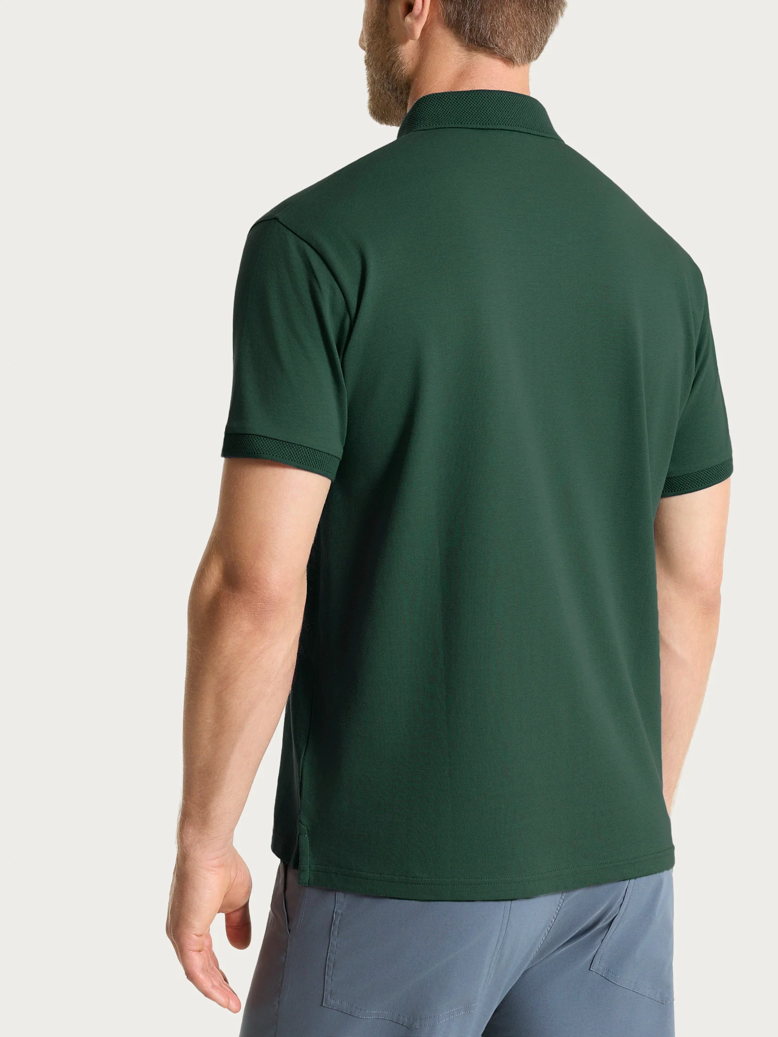 Polo a manica corta in Cotone Piquet Double Mercerized - Pineneedle - Image 2