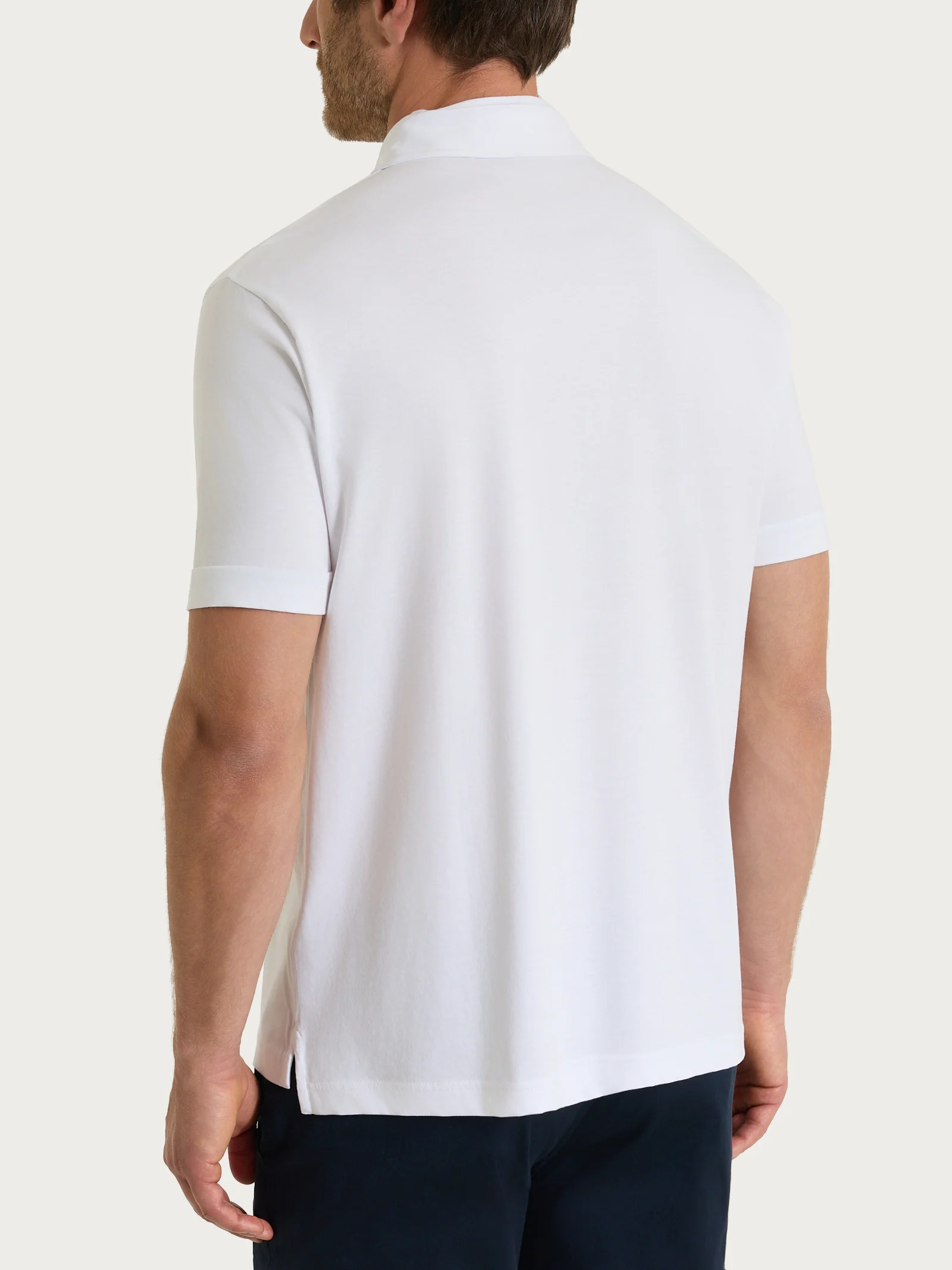 Polo a manica corta in Jersey Double Mercerized - Bianco - Image 2