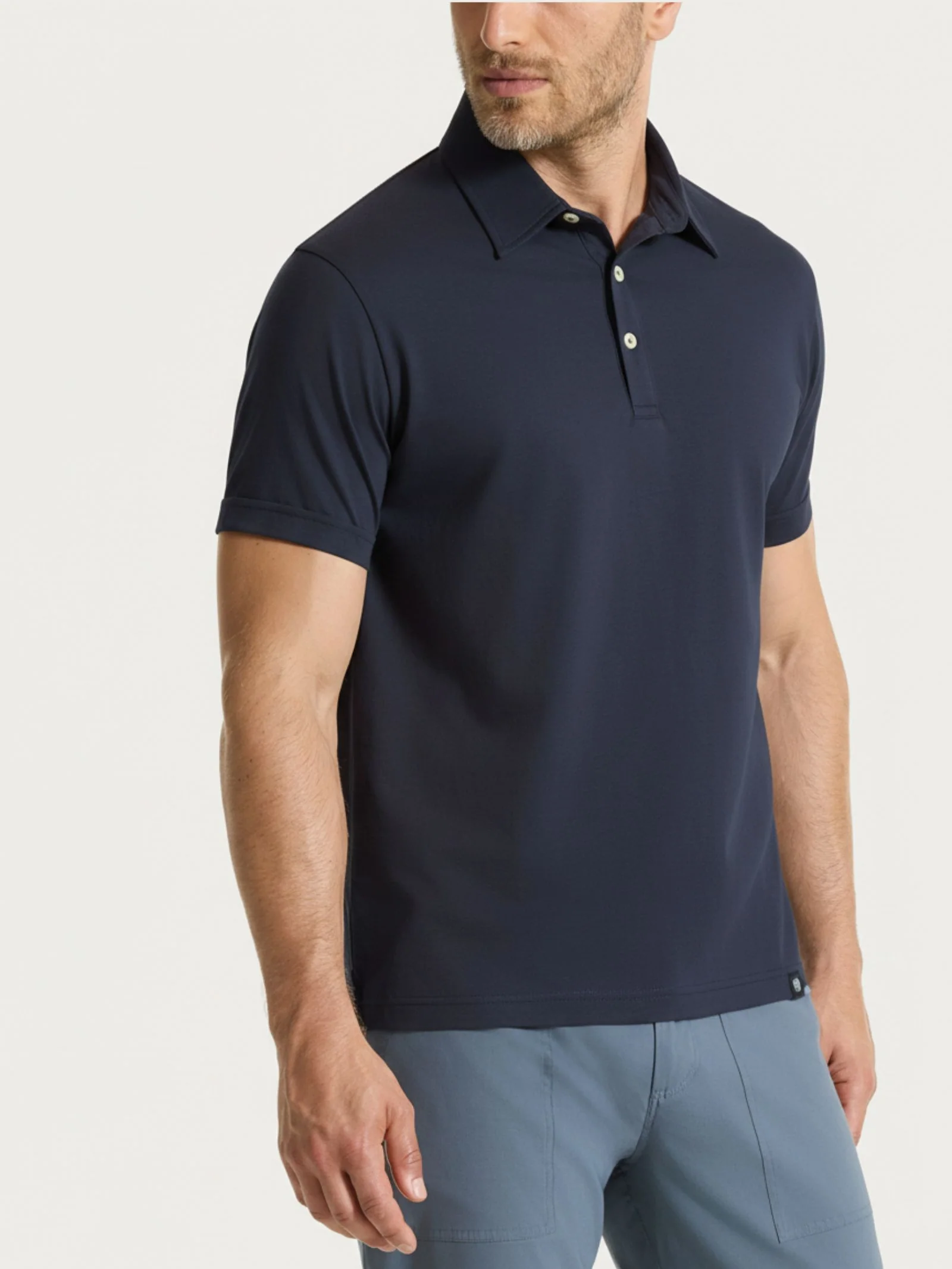 Polo a manica corta in Jersey Double Mercerized - Outer Space - Image 2