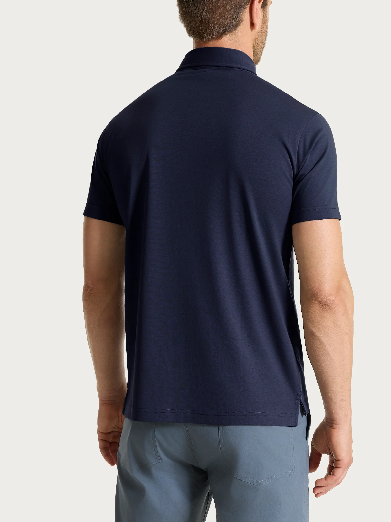 Polo a manica corta in Jersey Double Mercerized - Outer Space - Image 3