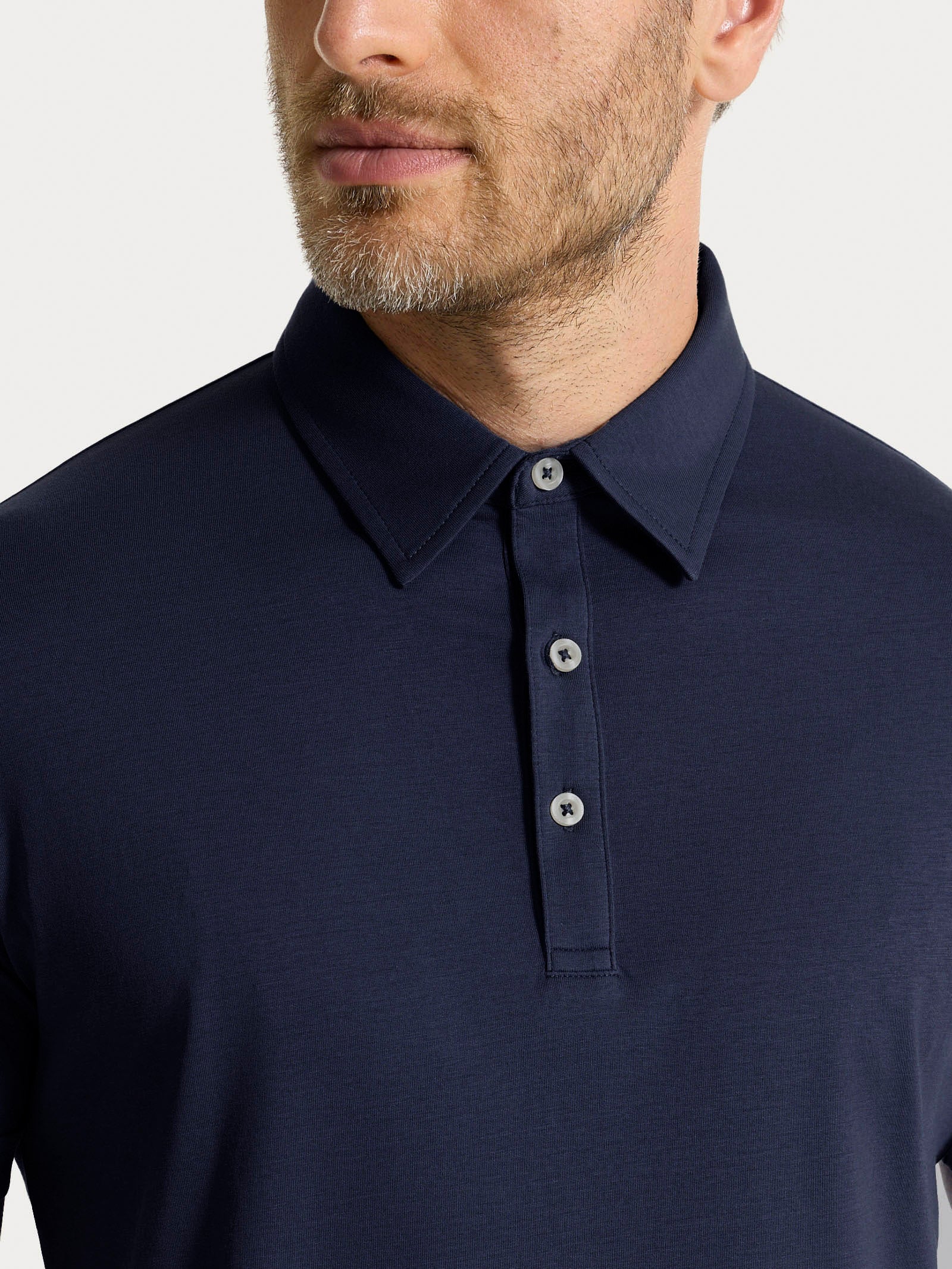 Polo a manica corta in Jersey Double Mercerized - Outer Space - Image 4