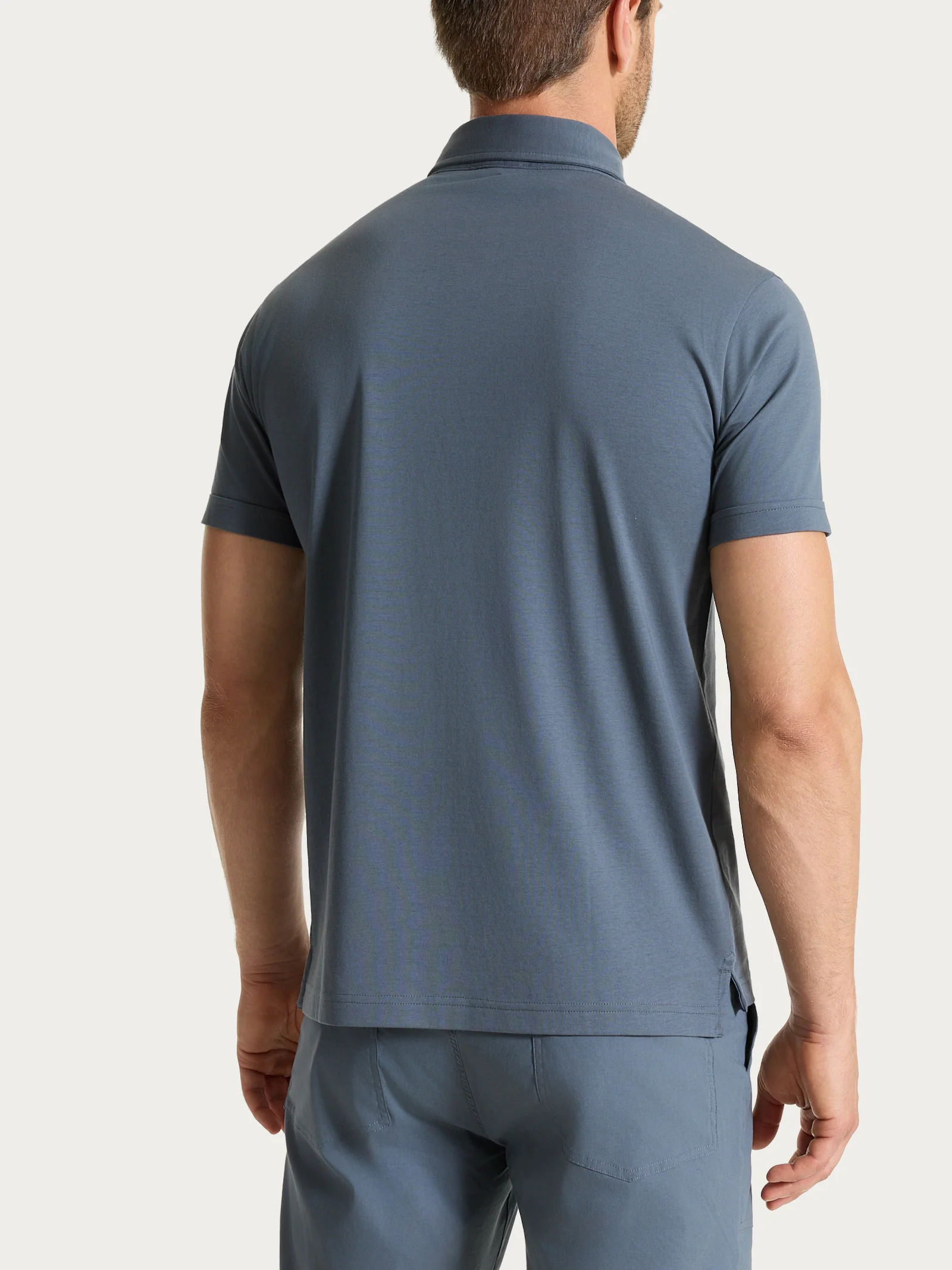 Polo a manica corta in Jersey Double Mercerized - Turbulence - Image 3