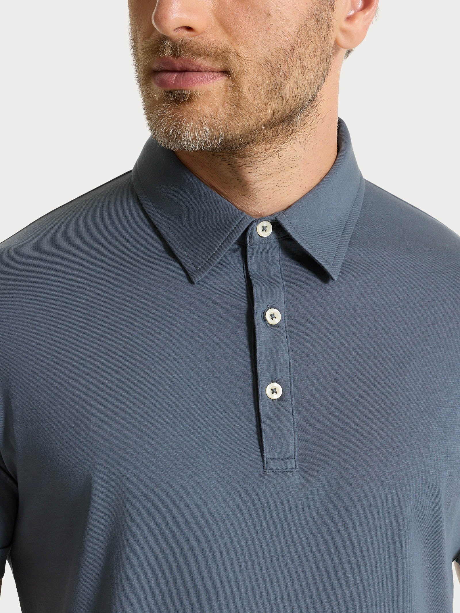 Polo a manica corta in Jersey Double Mercerized - Turbulence - Image 4