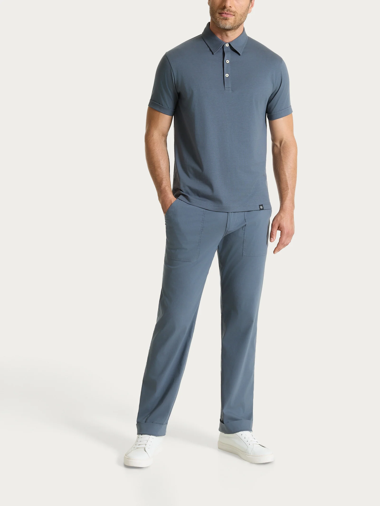 Polo a manica corta in Jersey Double Mercerized - Turbulence - Image 5