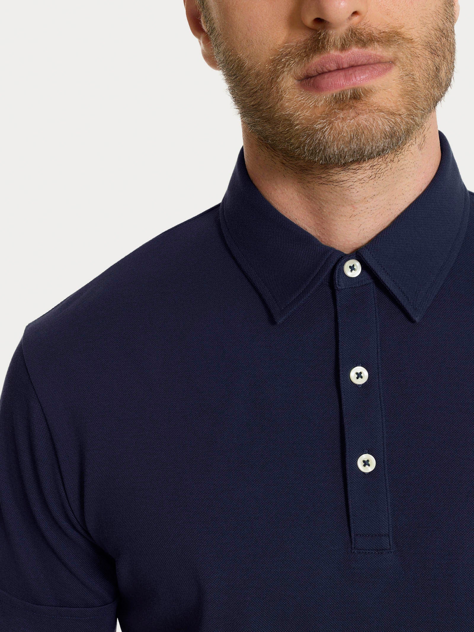 Polo in Cotone Piquet Double Mercerized - Outer Space - Image 4