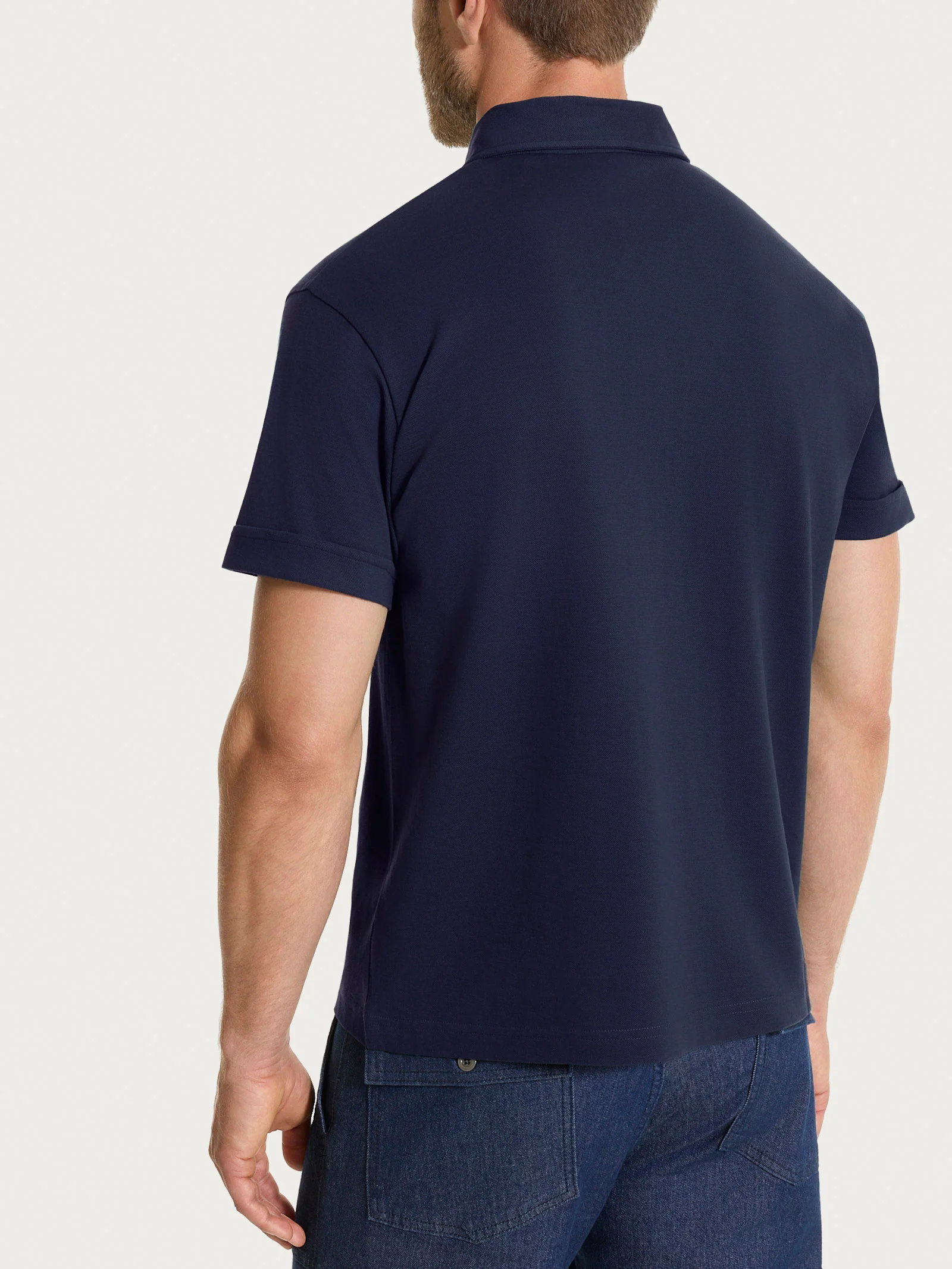 Polo in Cotone Piquet Double Mercerized - Outer Space - Image 5