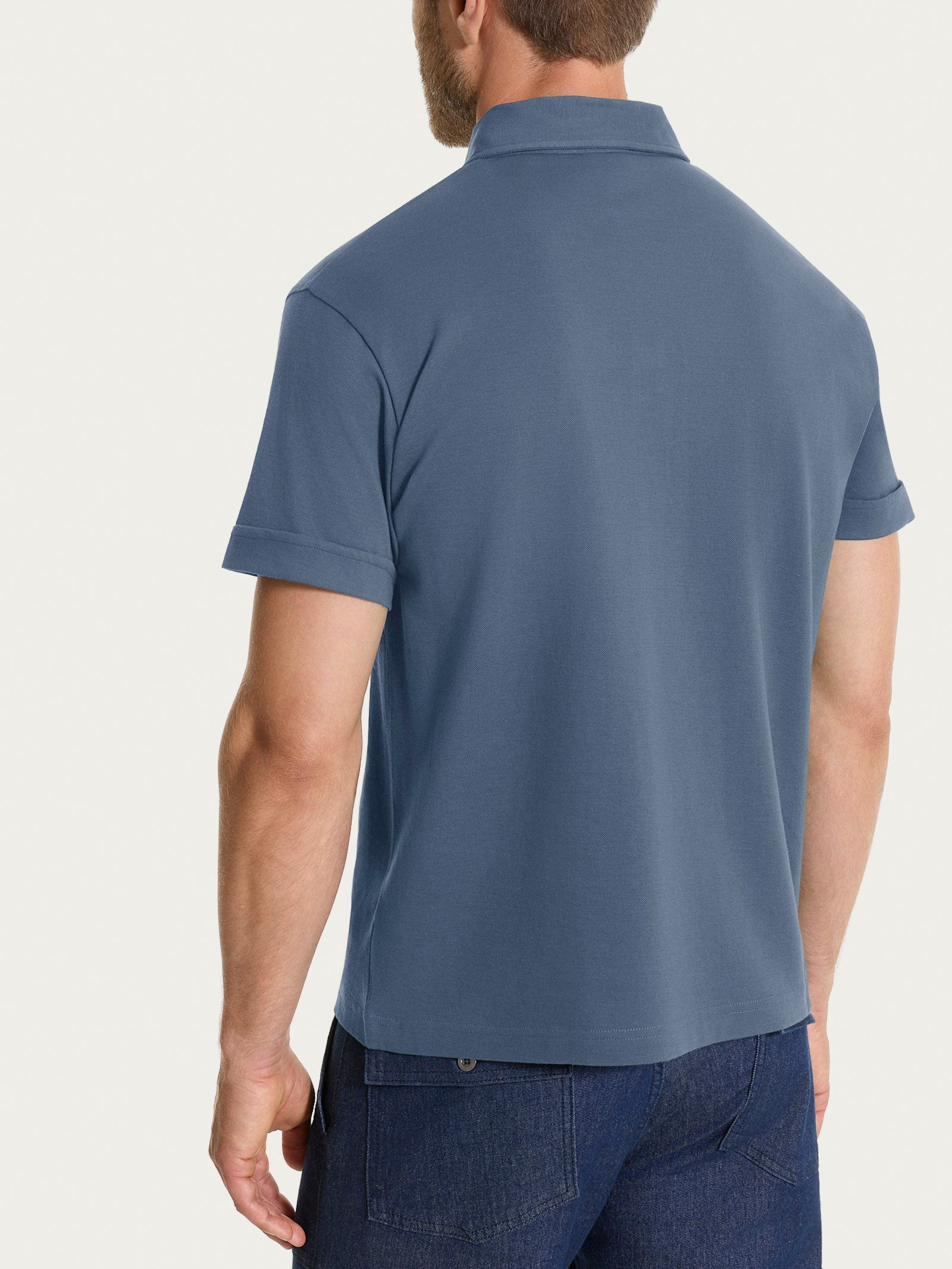 Polo in Cotone Piquet Double Mercerized - Turbulence - Image 2