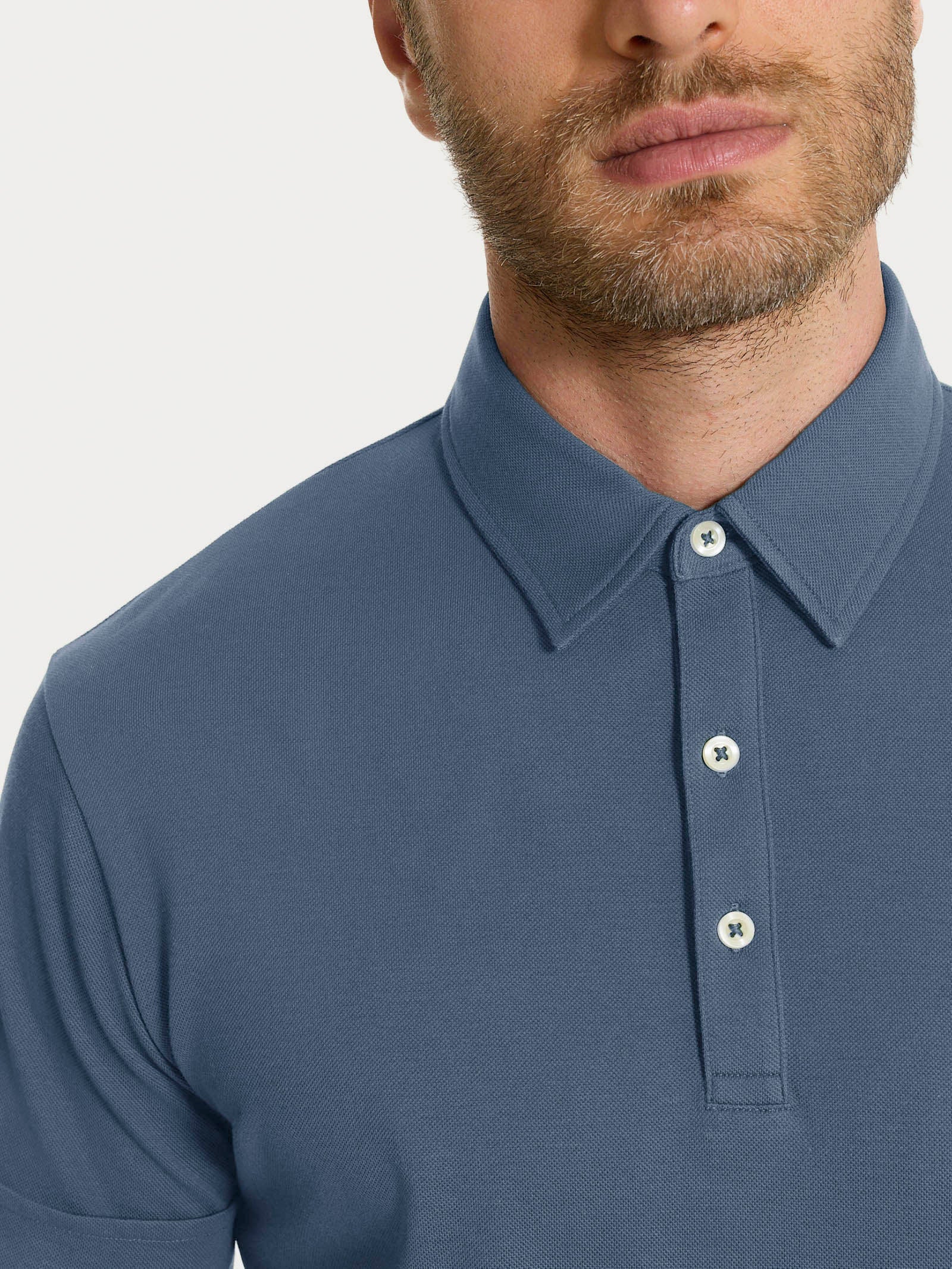 Polo in Cotone Piquet Double Mercerized - Turbulence - Image 4