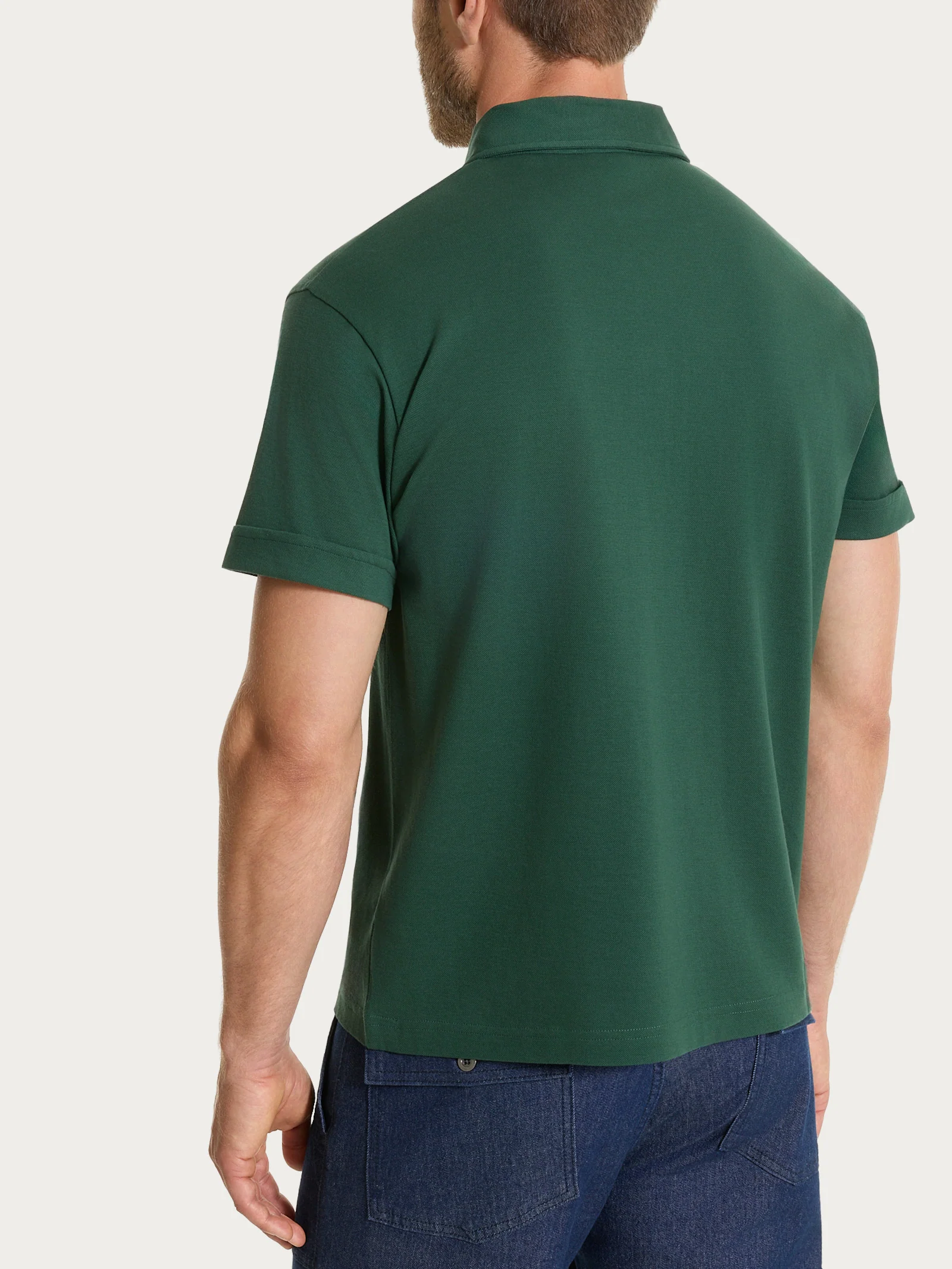 Polo in Cotone Piquet Double Mercerized - Pineneedle - Image 2
