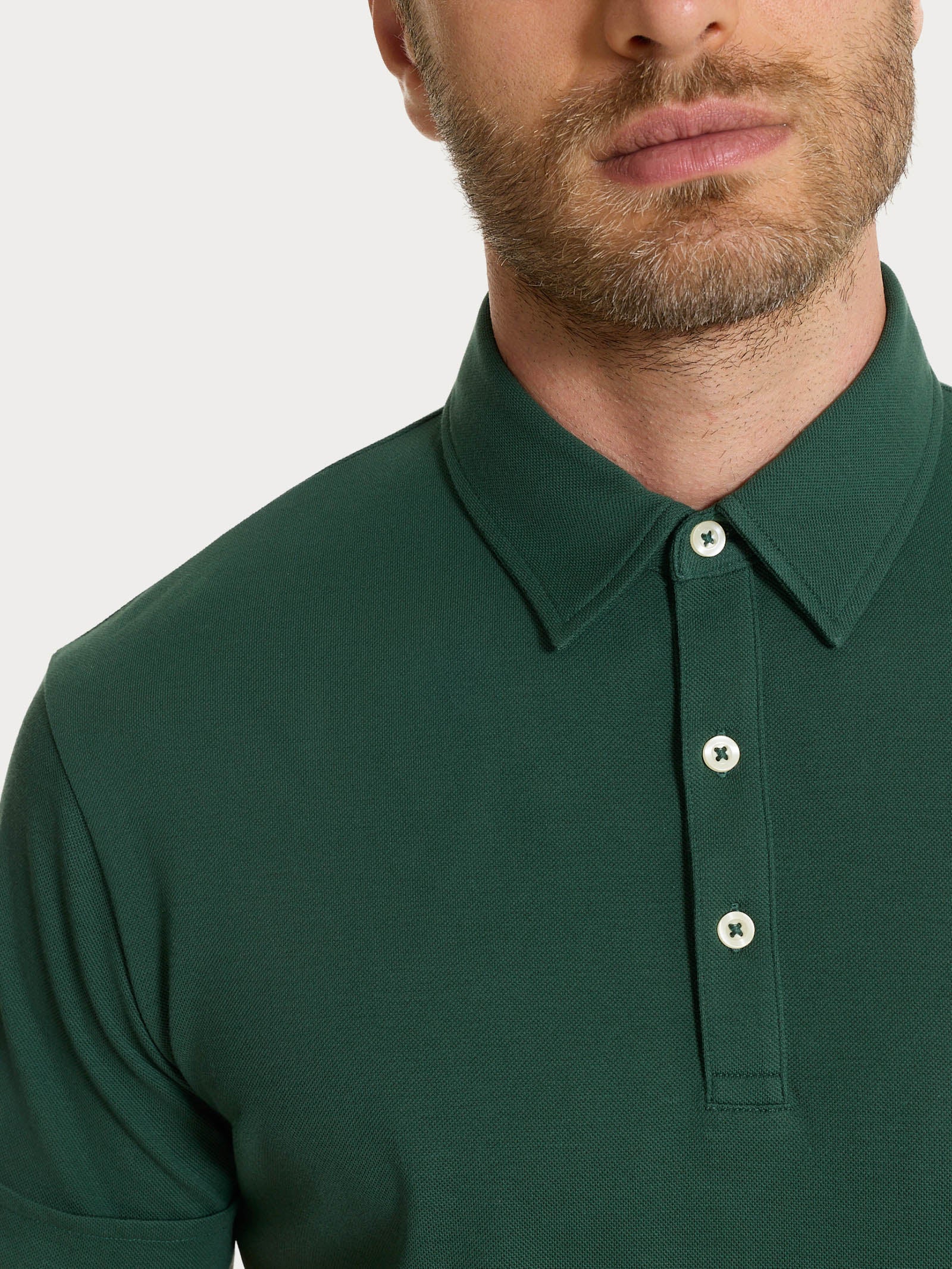 Polo in Cotone Piquet Double Mercerized - Pineneedle - Image 4