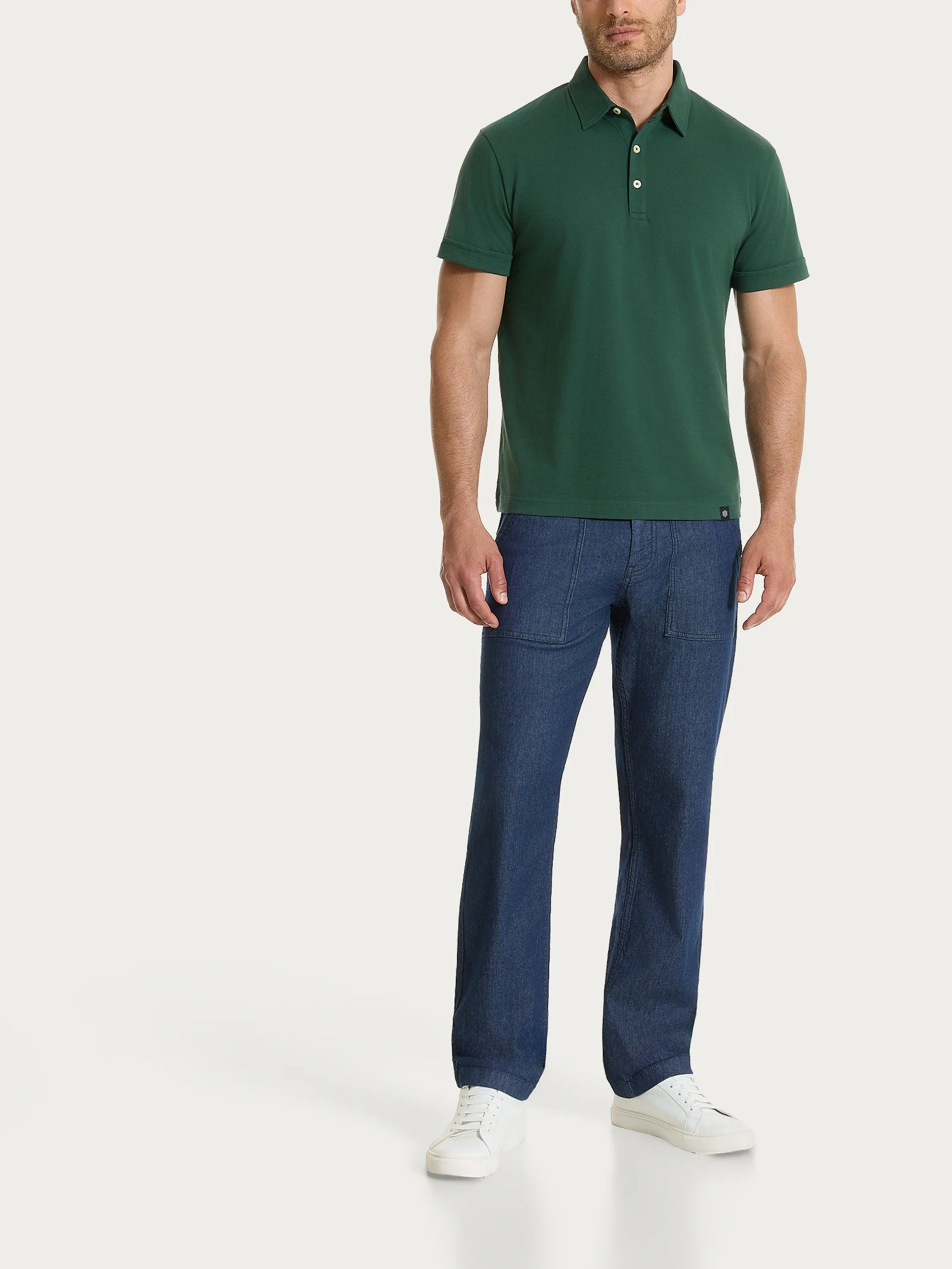 Polo in Cotone Piquet Double Mercerized - Pineneedle - Image 5