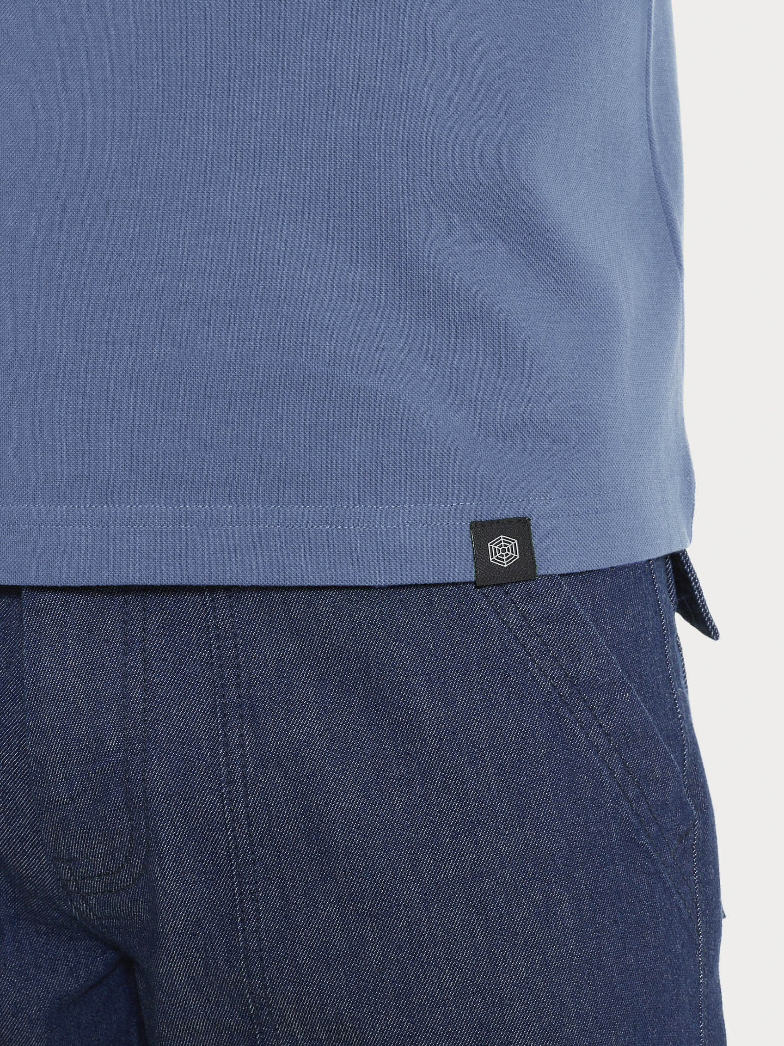 Polo in Cotone Piquet Double Mercerized - Vintage Indigo - Image 3