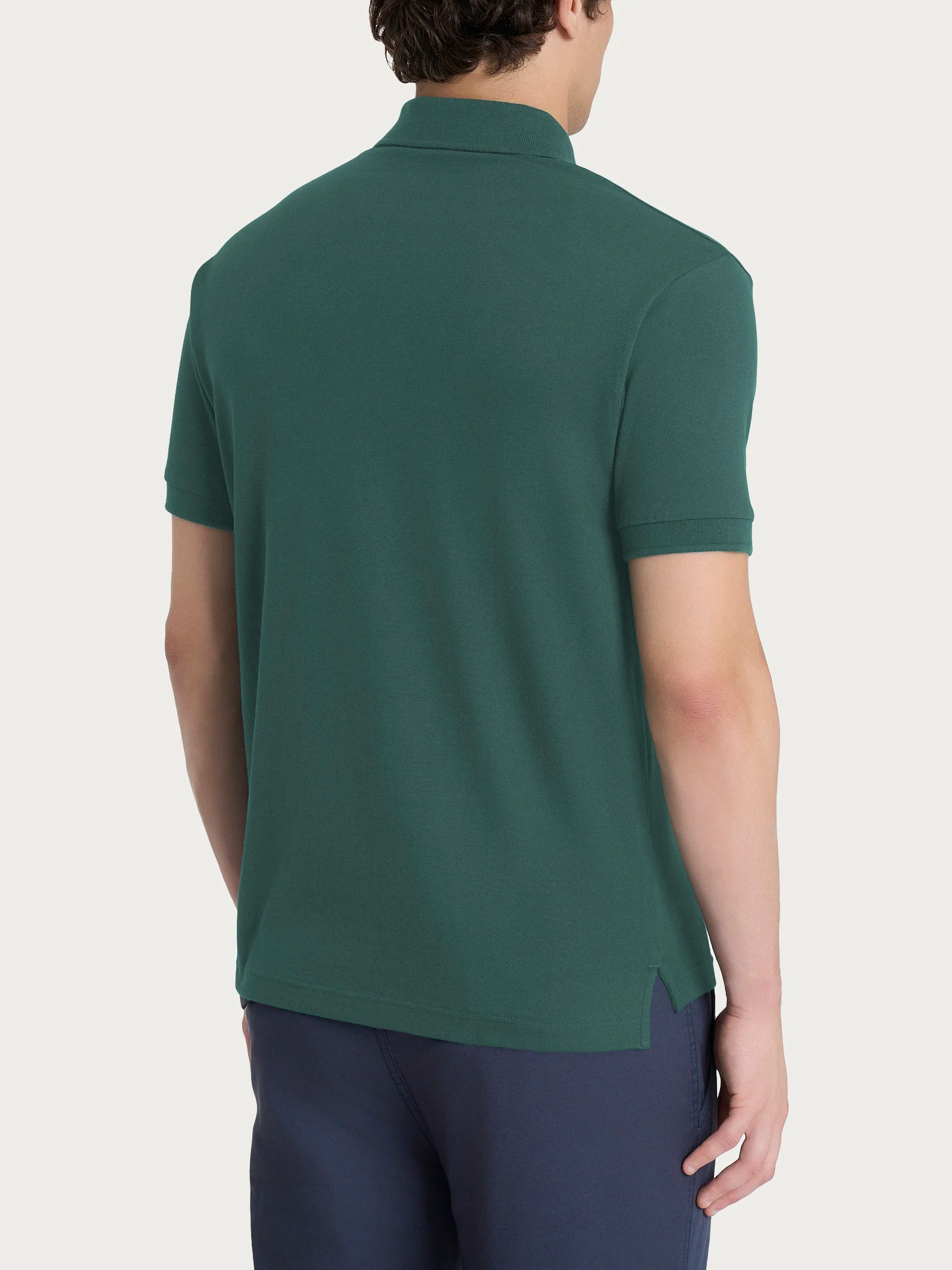 Polo in Eco Cotton Piquet Stretch - Dark Forest  - Image 2