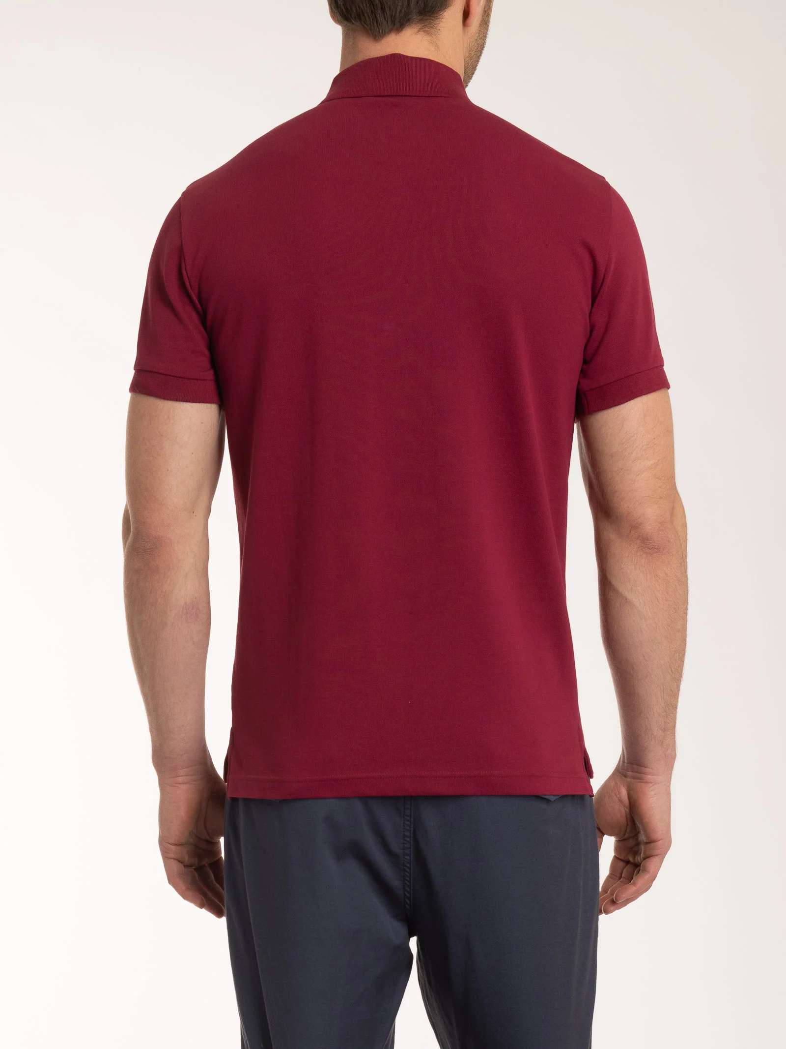 Polo in Eco Cotton Piquet Stretch - Tibetan Red - Image 2