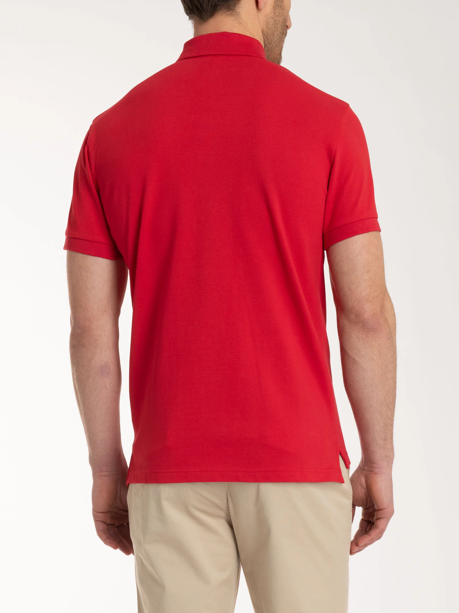 Polo in Eco Cotton Piquet Stretch - Salsa - Image 2