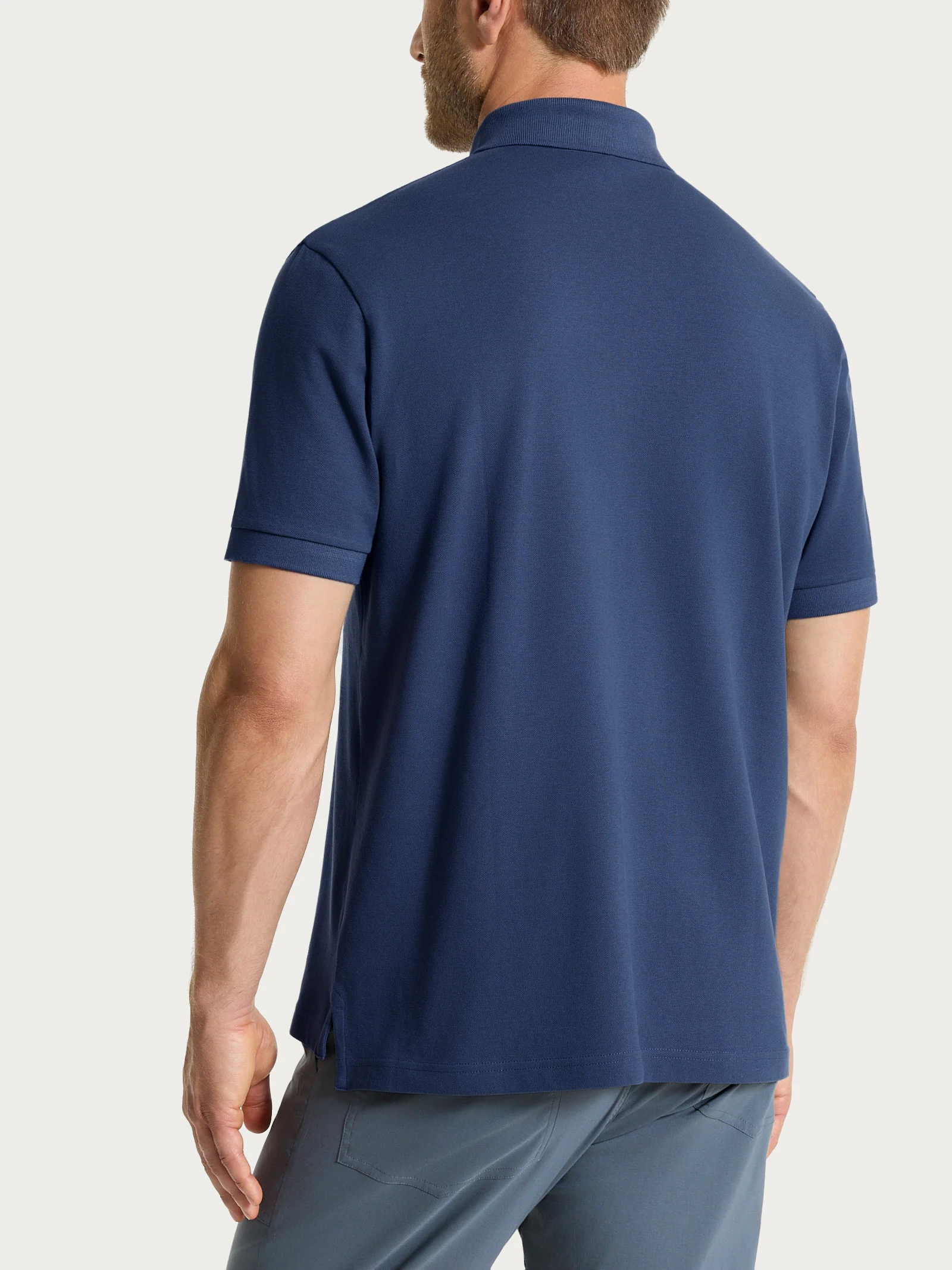 Polo in Eco Cotton Piquet Stretch - Naval Academy - Image 2
