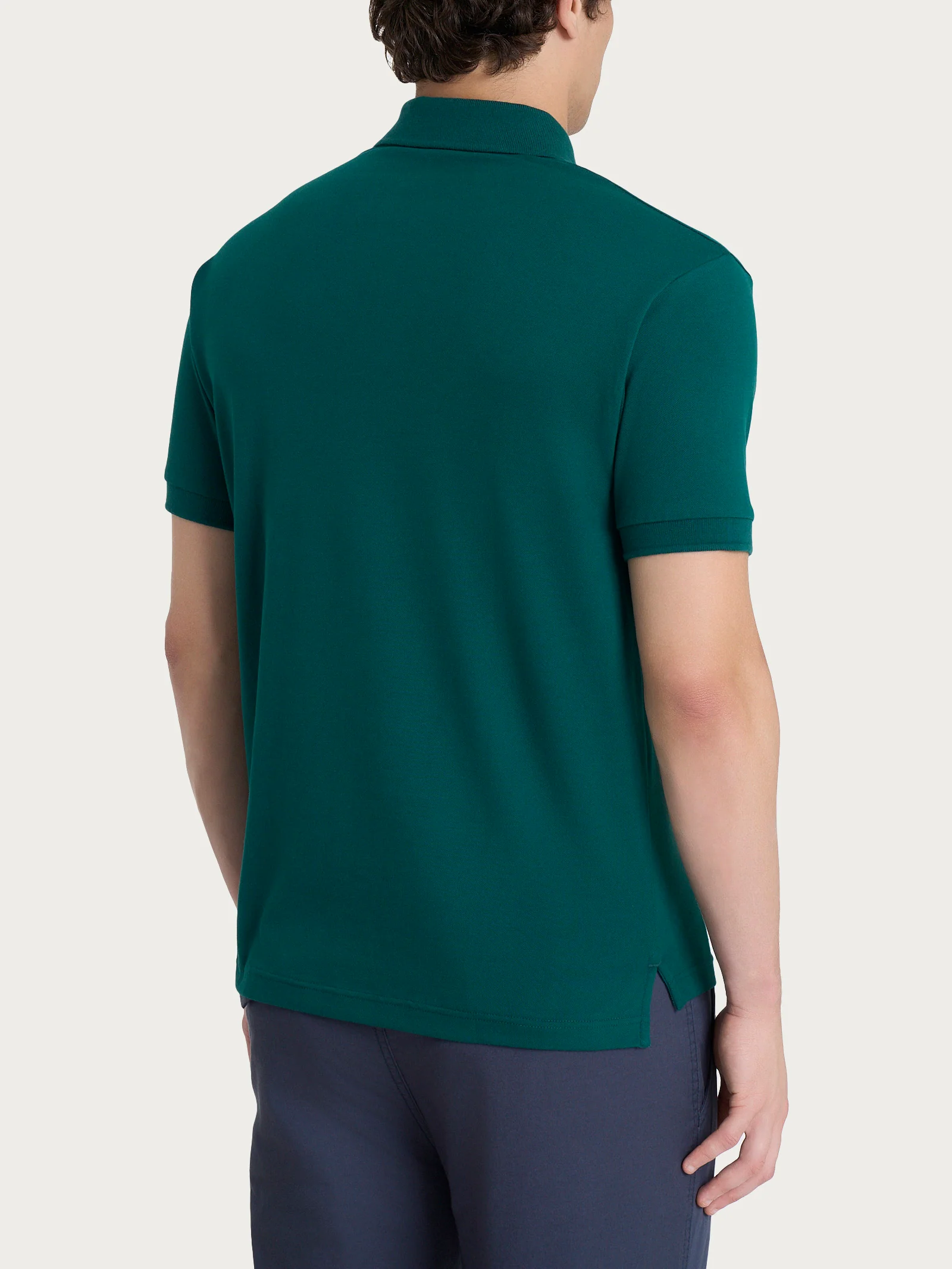 Polo in Eco Cotton Piquet Stretch - Rain Forest - Image 2